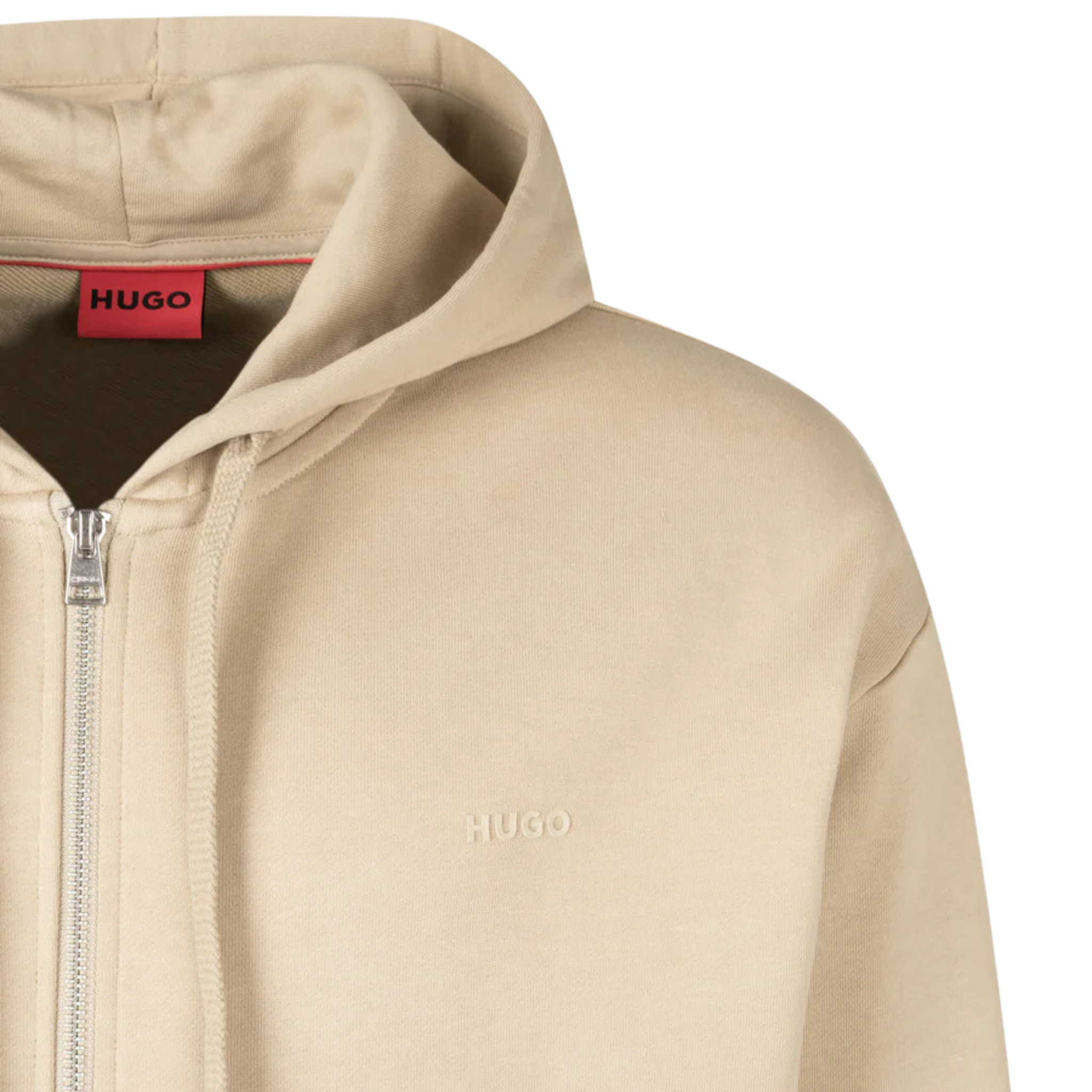 Mens HUGO Medium Beige Dapozip Hoodie
