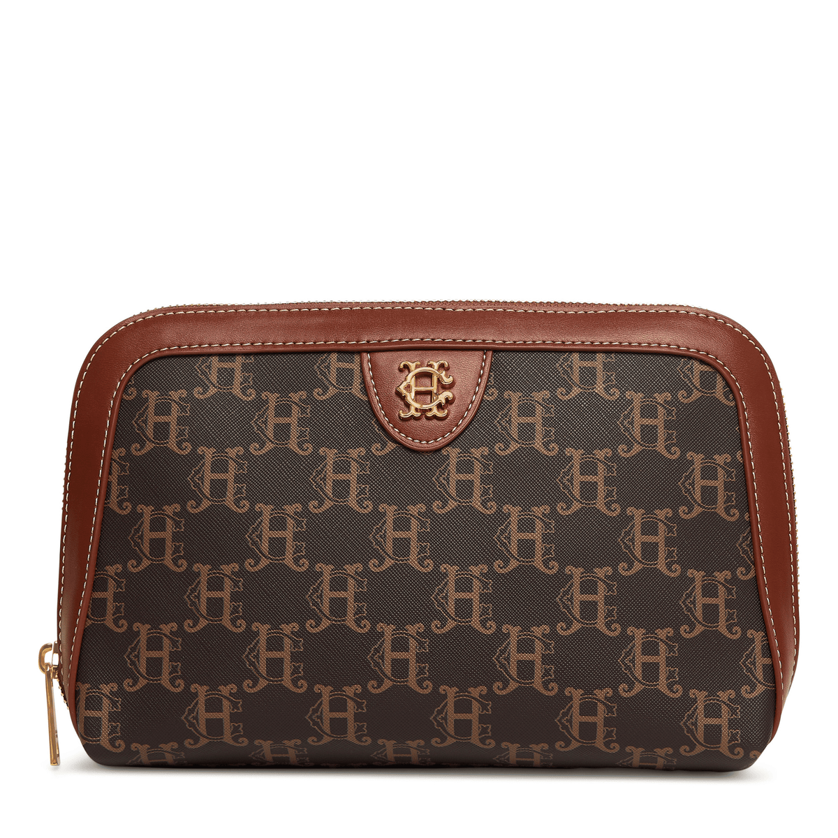 Womens Holland Cooper Tan Monogram Makeup Pouch