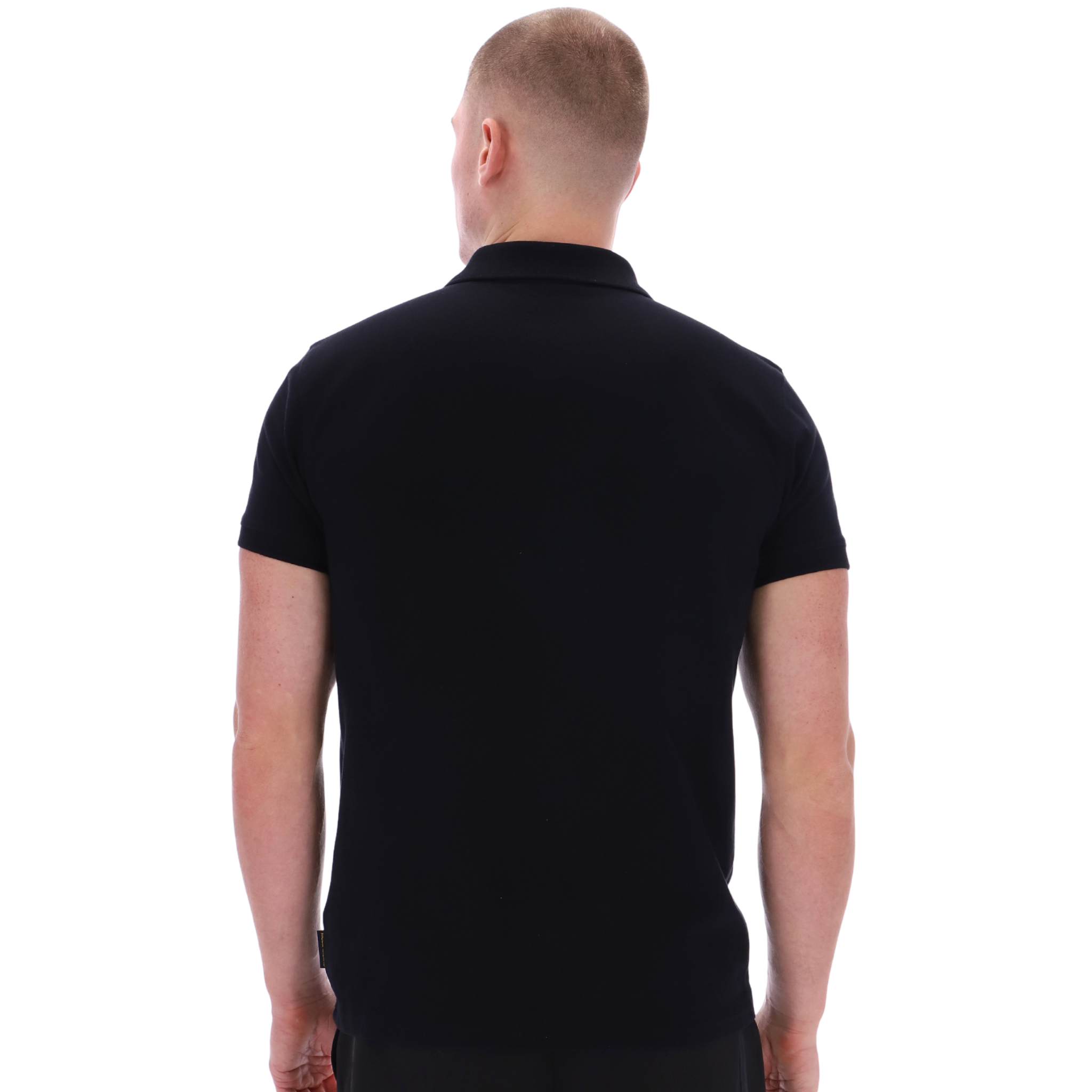 Mens Sergio Tacchini Black/Gold Supermac Primo S/s Polo Shirt