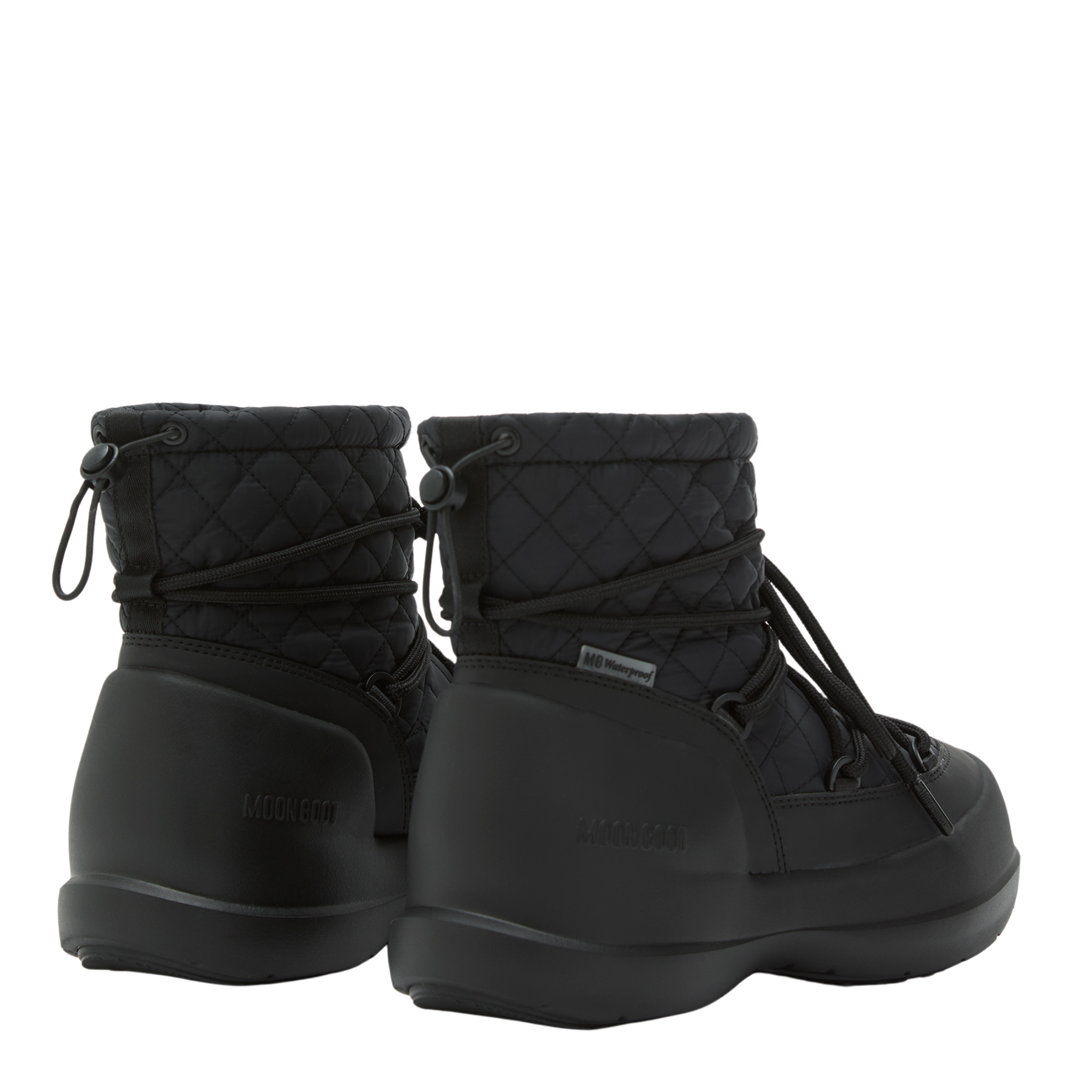 Womens Moon Boot Black Mezzaluna Quilted Mid WP Boots