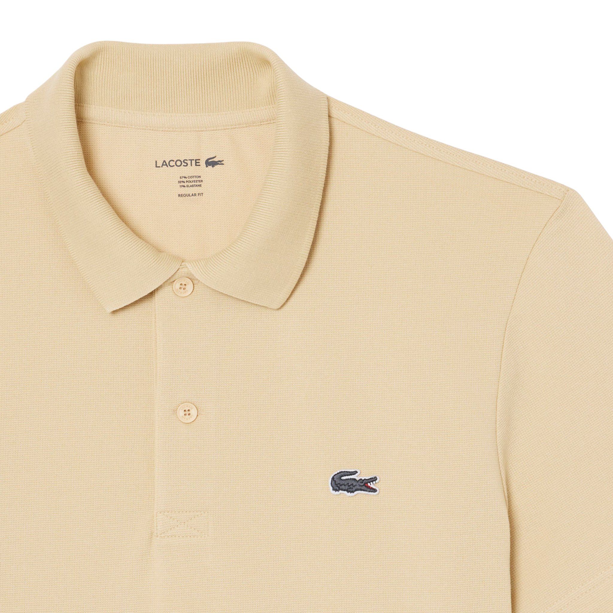 Mens Lacoste Beige Cotton Blend Regular Fit S/s Polo