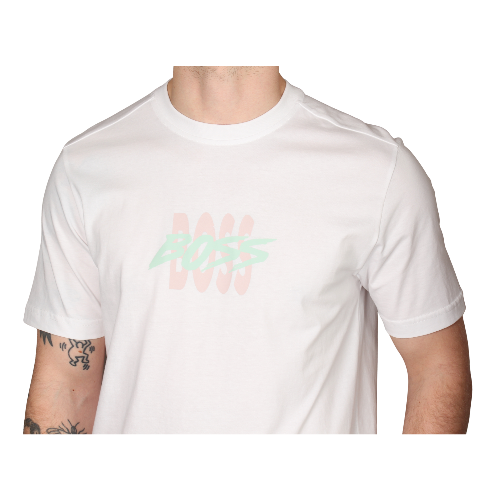Mens BOSS White Te_Bass S/s T Shirt
