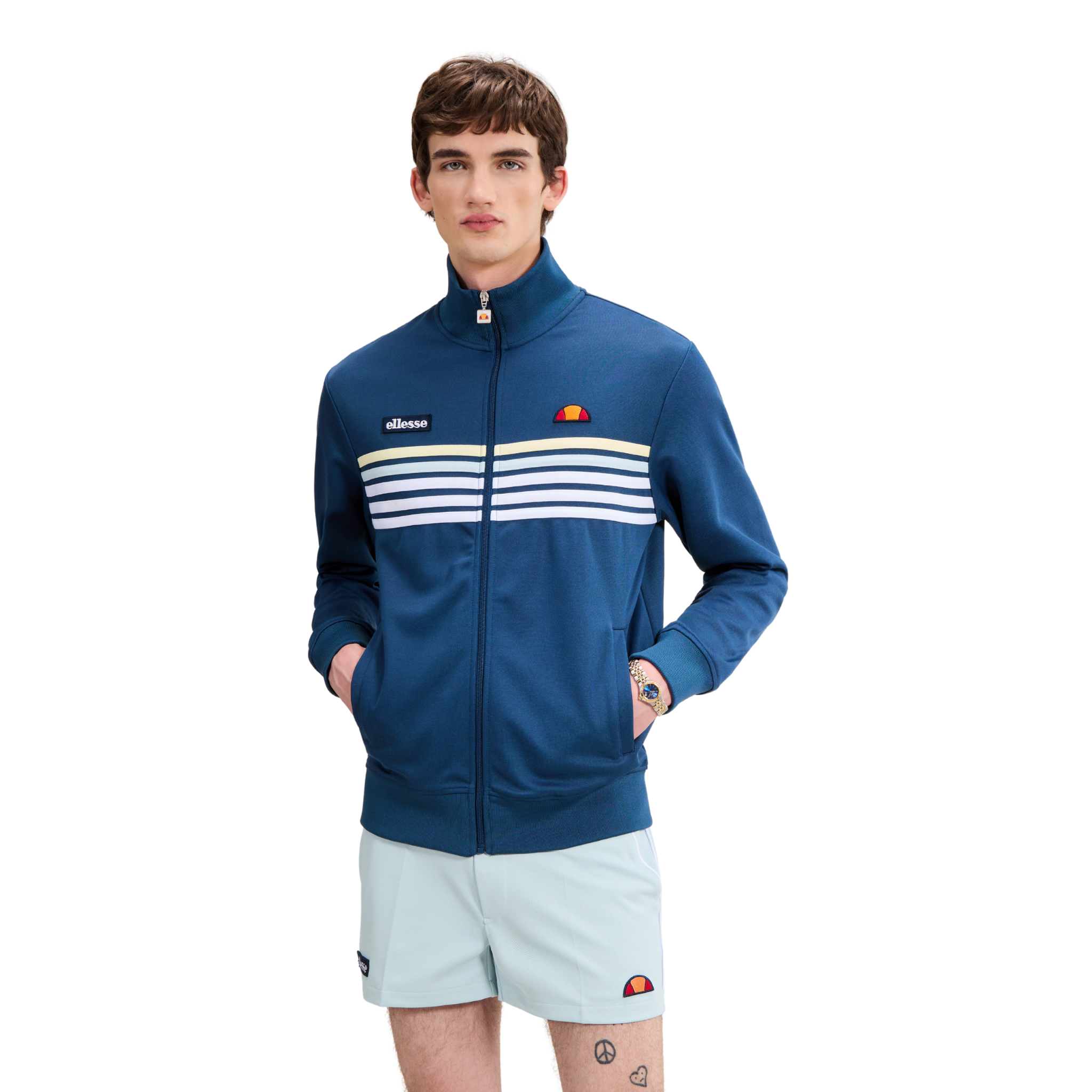 Mens Ellesse Blue/White Vicenza Track Jacket