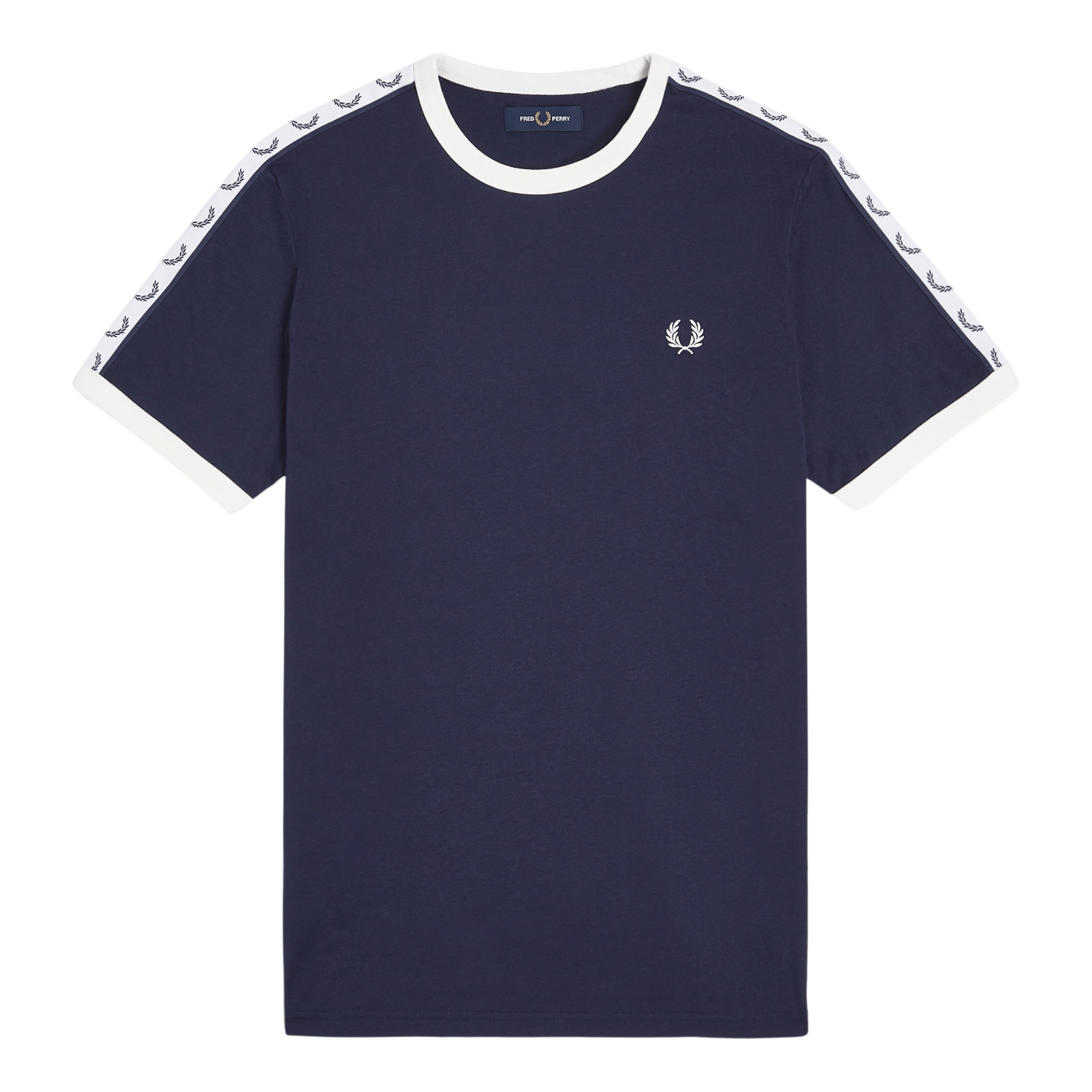 Mens Fred Perry Carbon Blue Taped Ringer S/s T Shirt