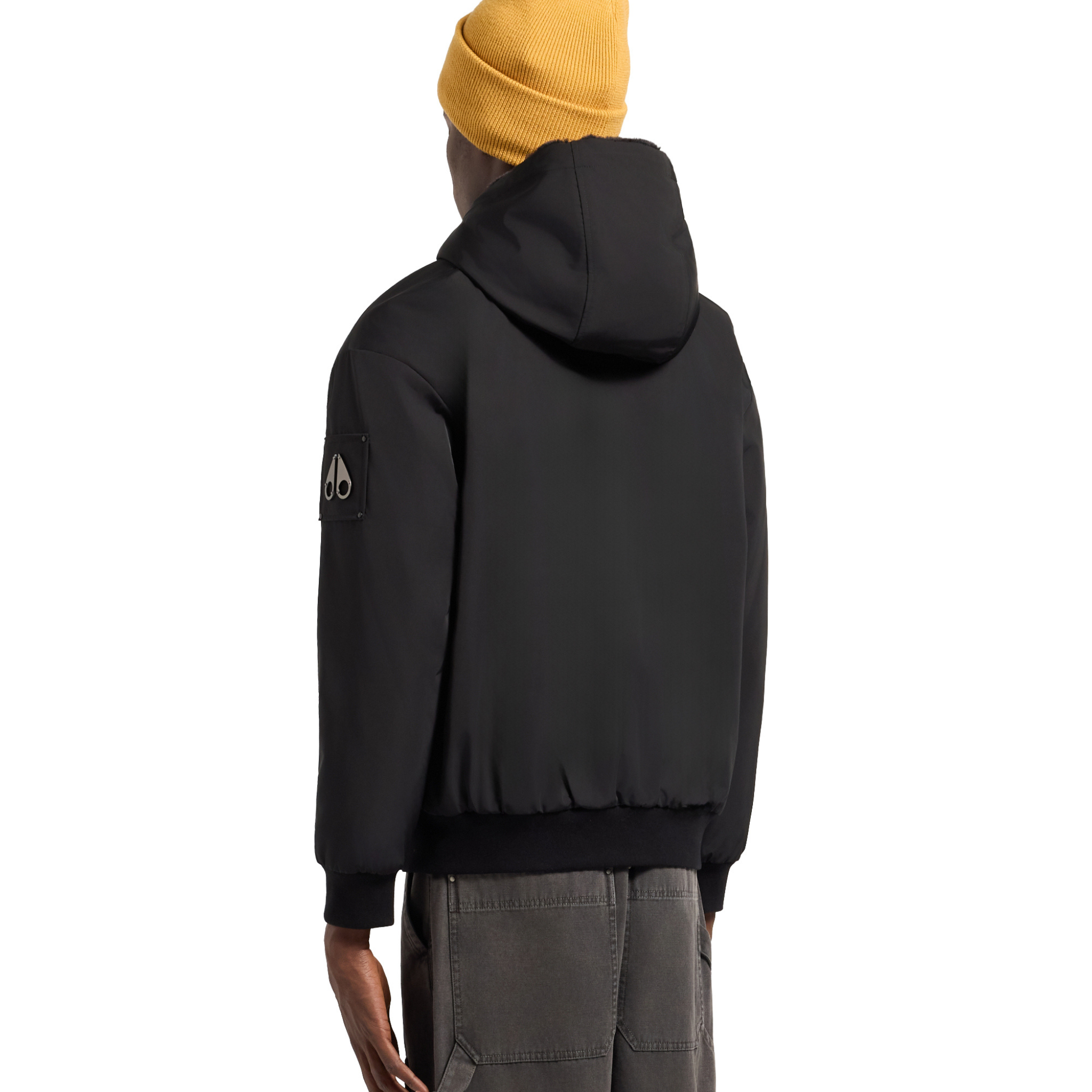 Mens Moose Knuckles Black Roland Reverse Bunny Jacket