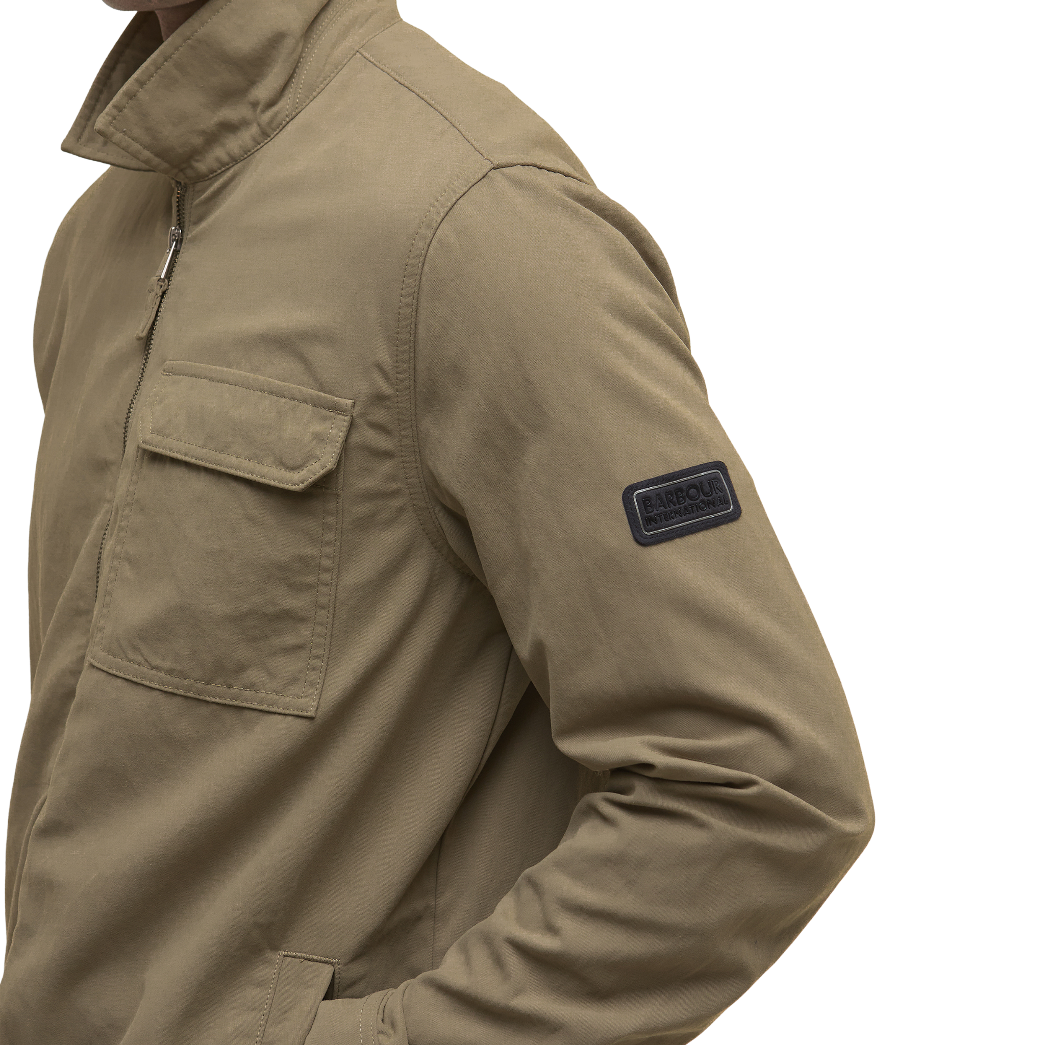 Mens Barbour International Brindle Maze Peached Zip Overshirt