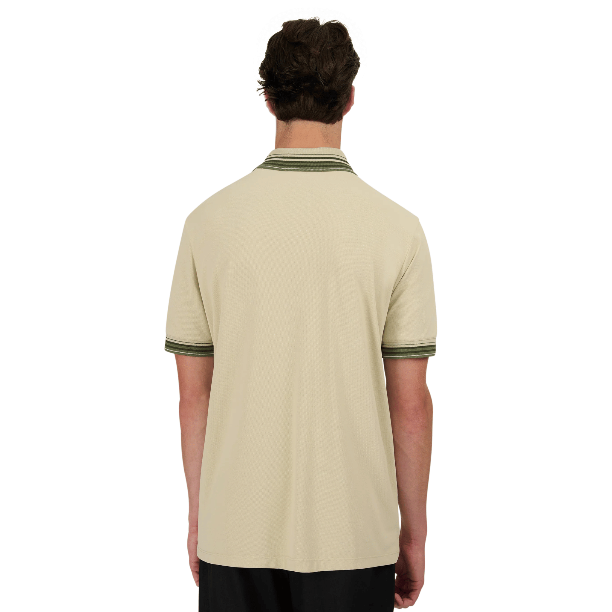 Mens Sandbanks Stone Gradient Rib S/s Polo Shirt