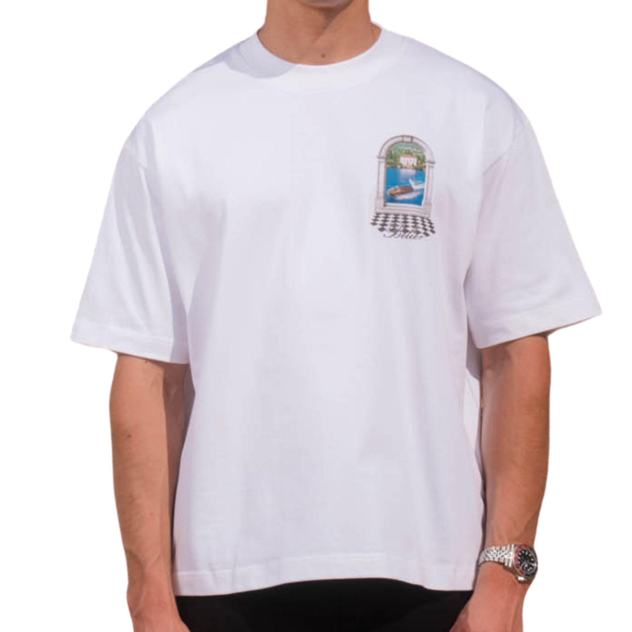 Mens Belier White Como Arch Graphic S/s T Shirt