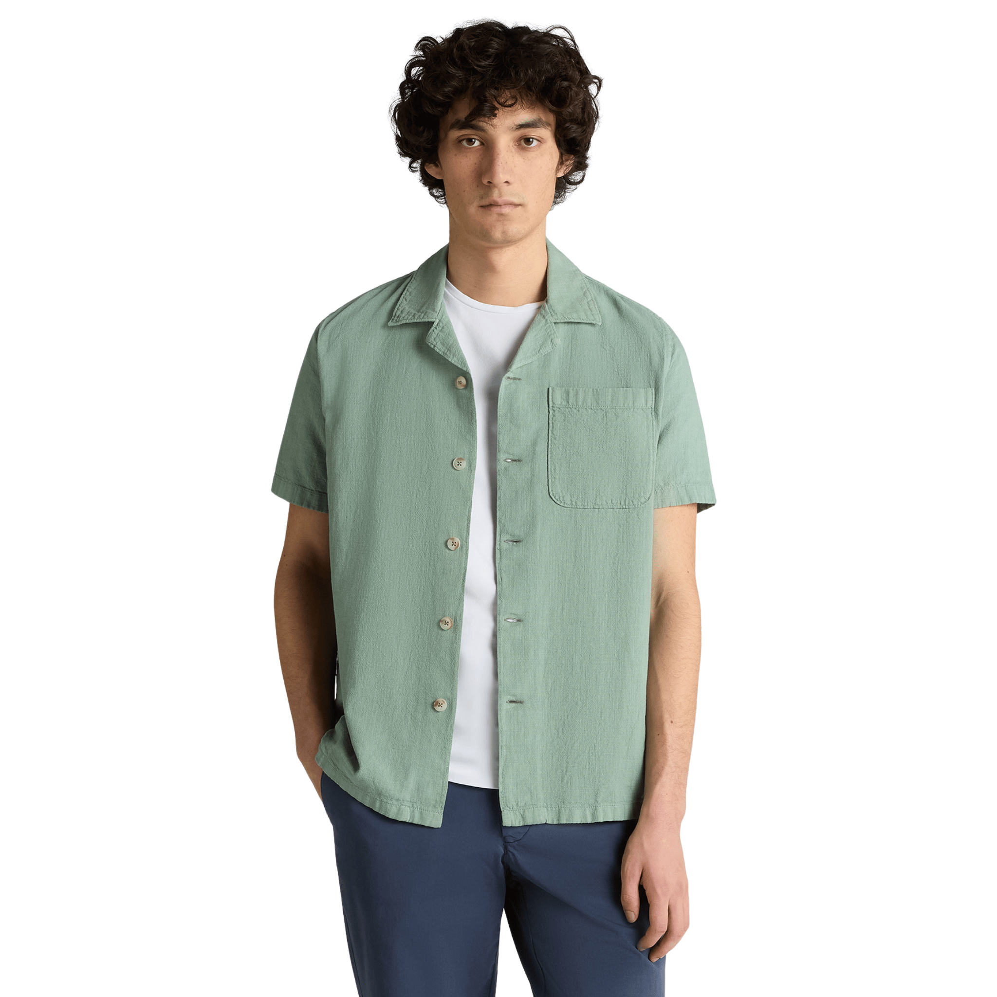 Mens Remus Uomo Green Casual S/s Shirt