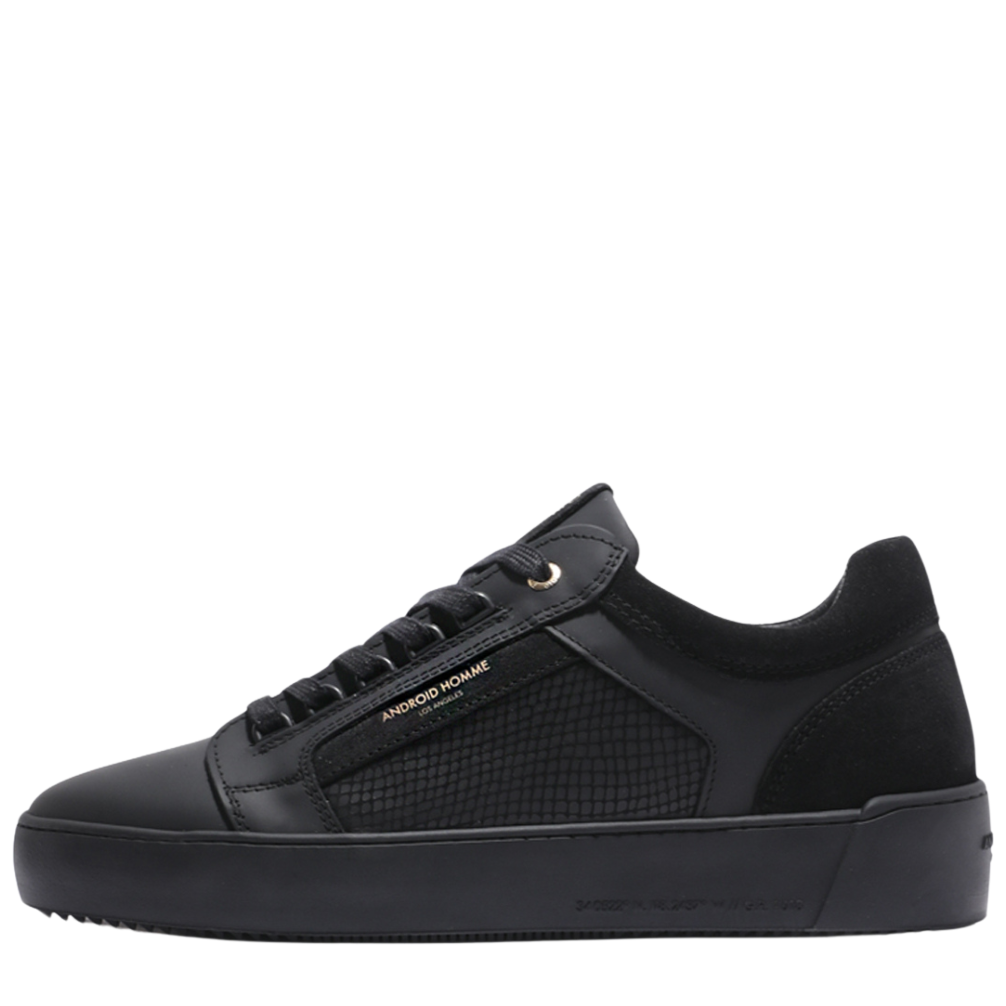 Mens Android Homme Black Venice Rubberised Stealth Cobra Trainers