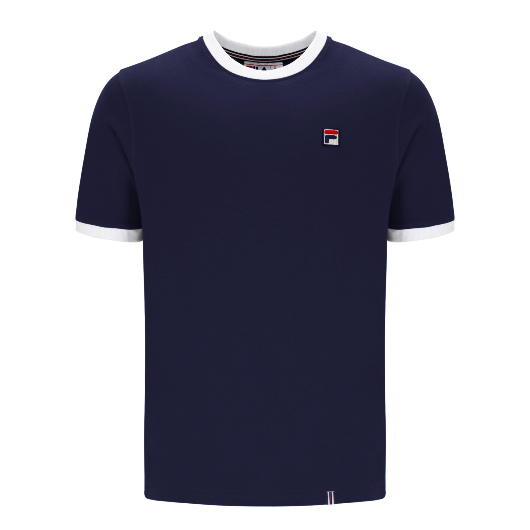 Mens Fila Navy/White Marconi Essential Ringer S/s T Shirt
