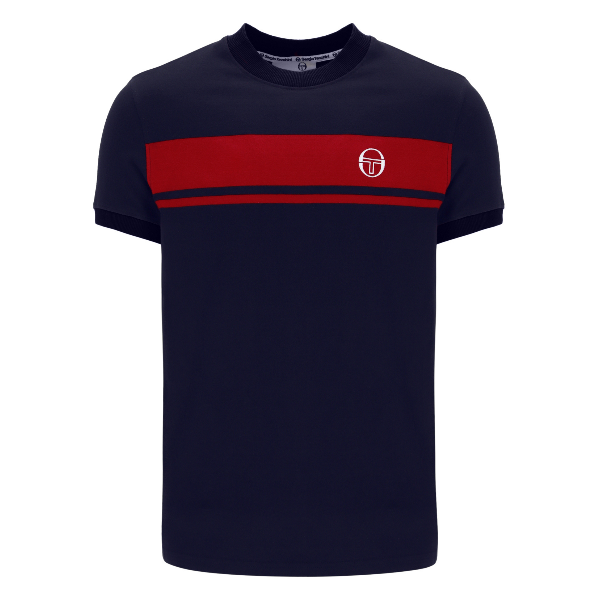 Mens Sergio Tacchini Maritime Blue/Adrenaline Rush Master S/s T Shirt