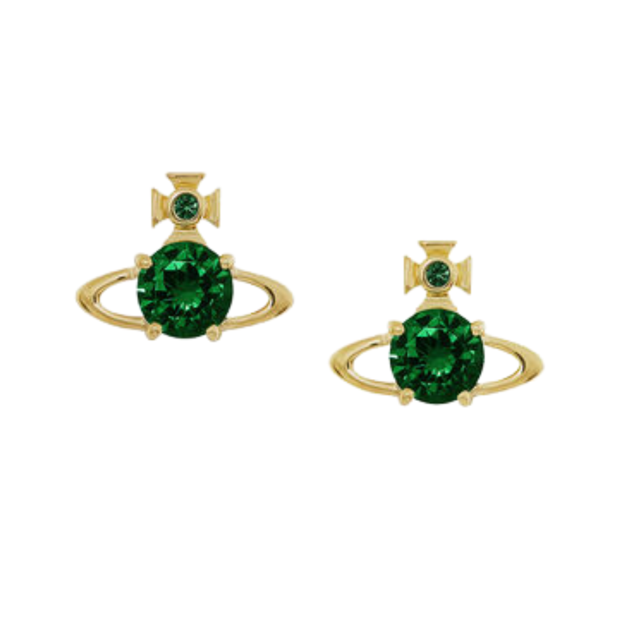 Vivienne Westwood Gold/Emerald CZ Reina Earrings
