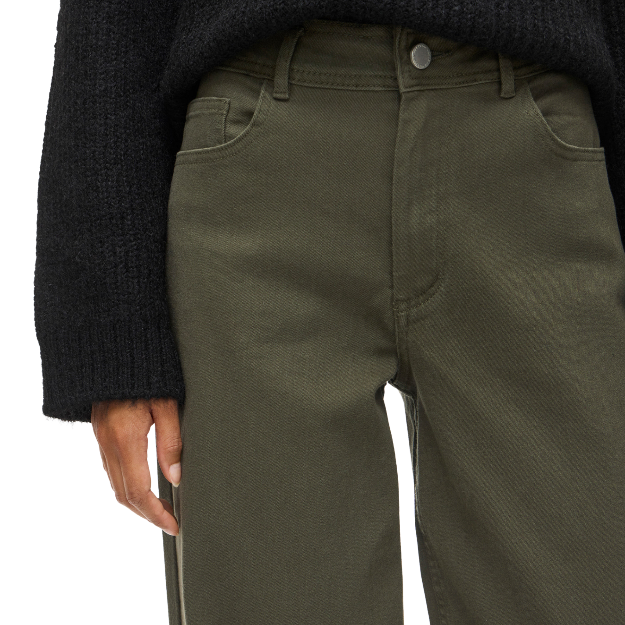 Womens Vila Deep Depths Green Vichia Wide Jeans