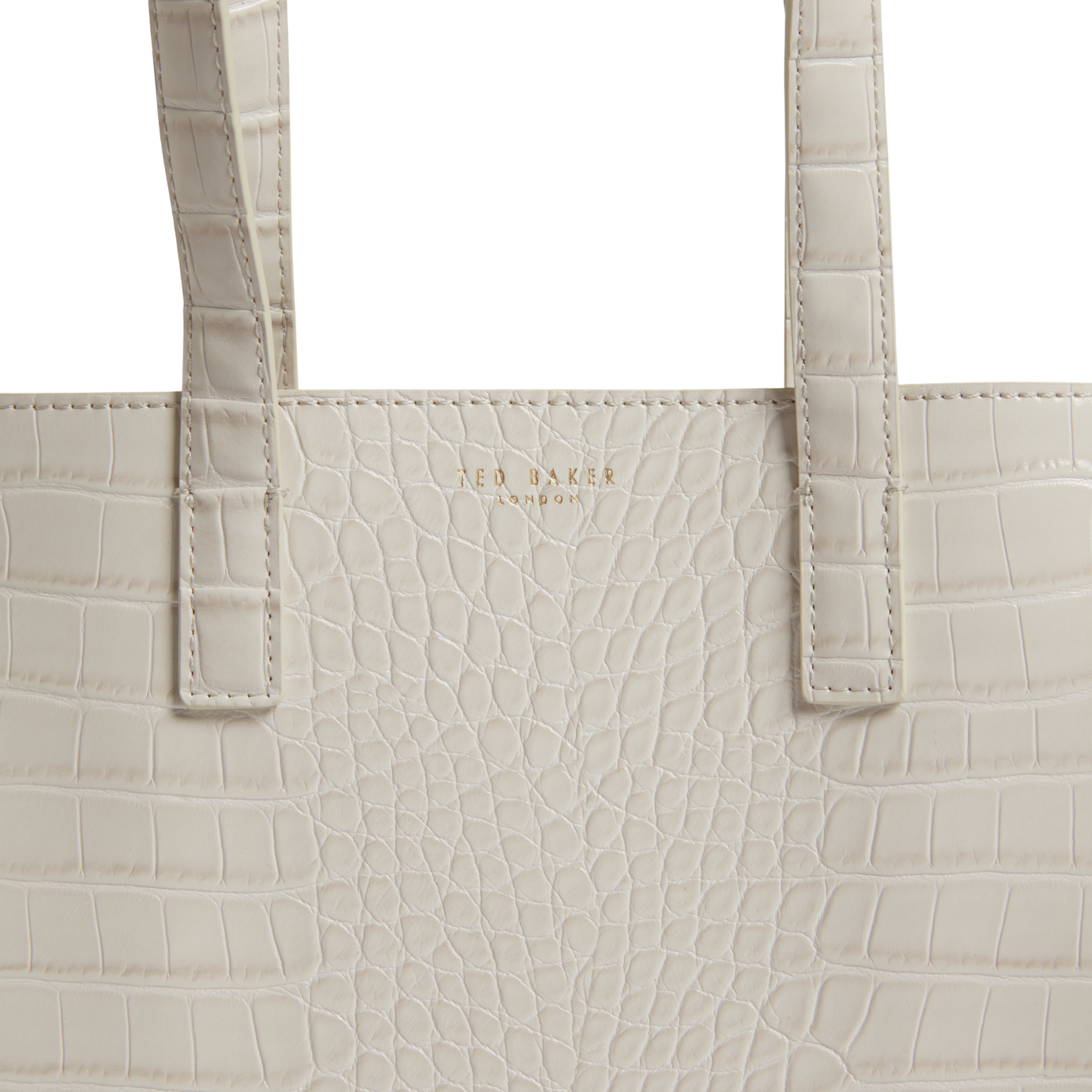 Womens Ted Baker Ivory Wenonaa Croc Effect Small Icon Bag
