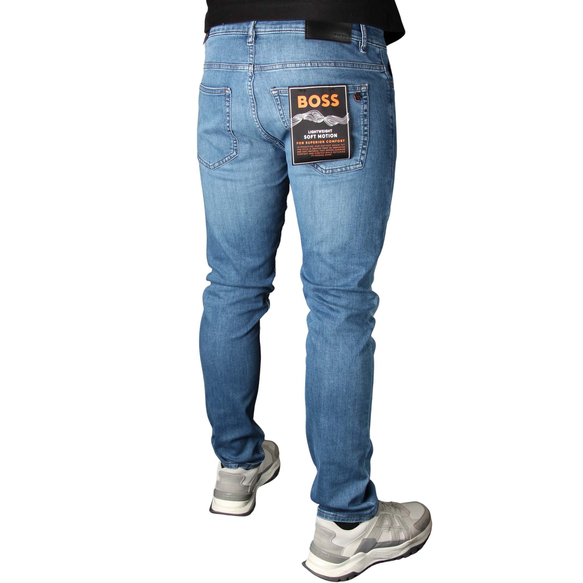 Mens BOSS Medium Blue Wash Delaware BO Slim Fit Jeans