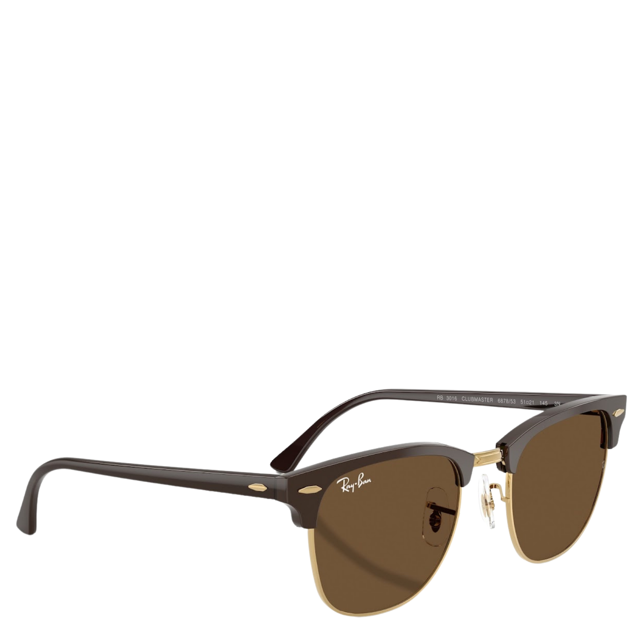 Unisex Ray-Ban 687853 Brown on Gold RB3016 Clubmaster Sunglasses