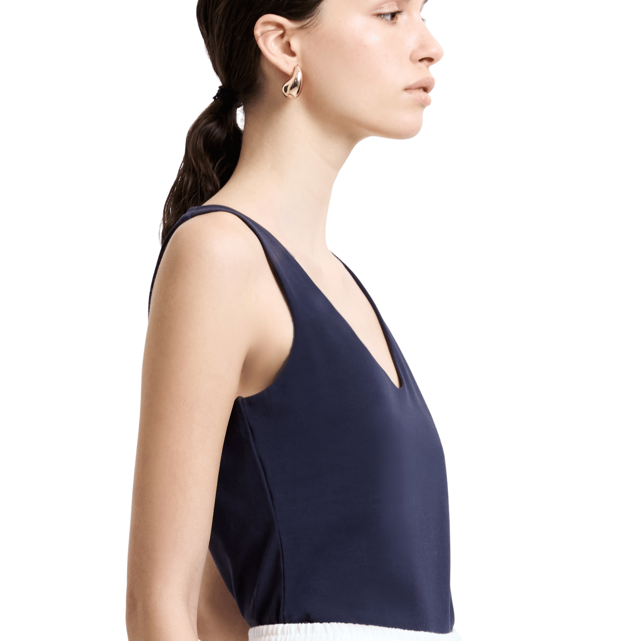 Womens French Connection Utility Blue Stretch Tank Top