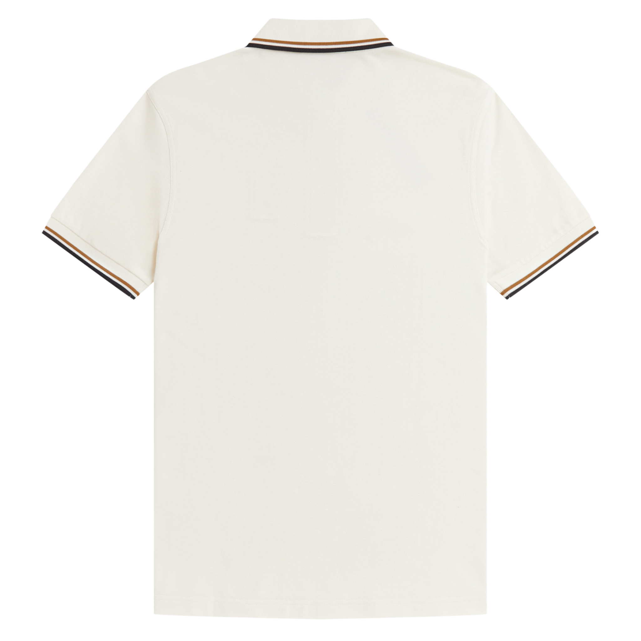Mens Fred Perry Ecru/Dark Caramel/Black Twin Tipped S/s Polo
