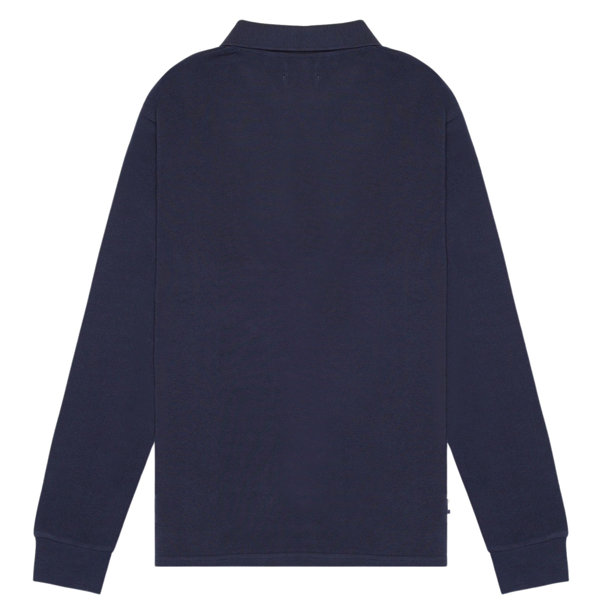 Mens Aquascutum Navy Club Check Front L/s Polo Shirt