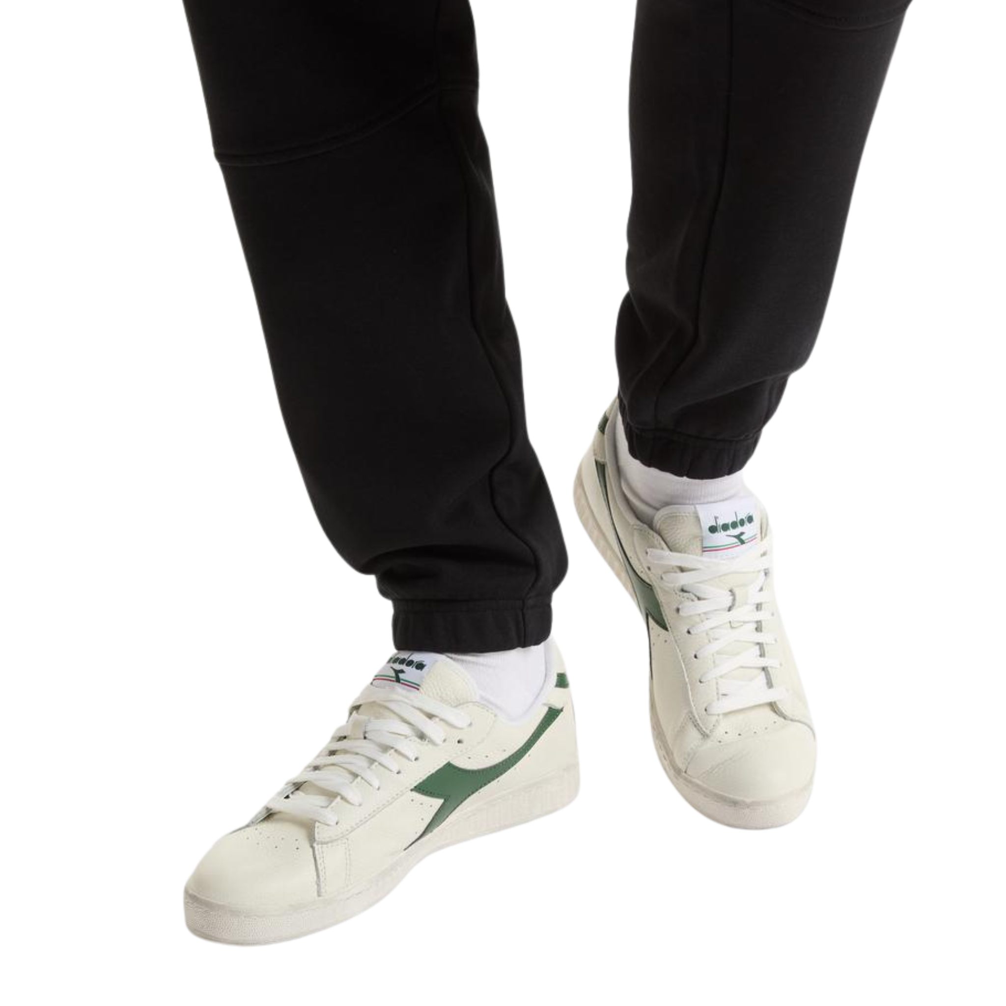 Mens Diadora White/Foliage Green Game L Low Waxed Trainers