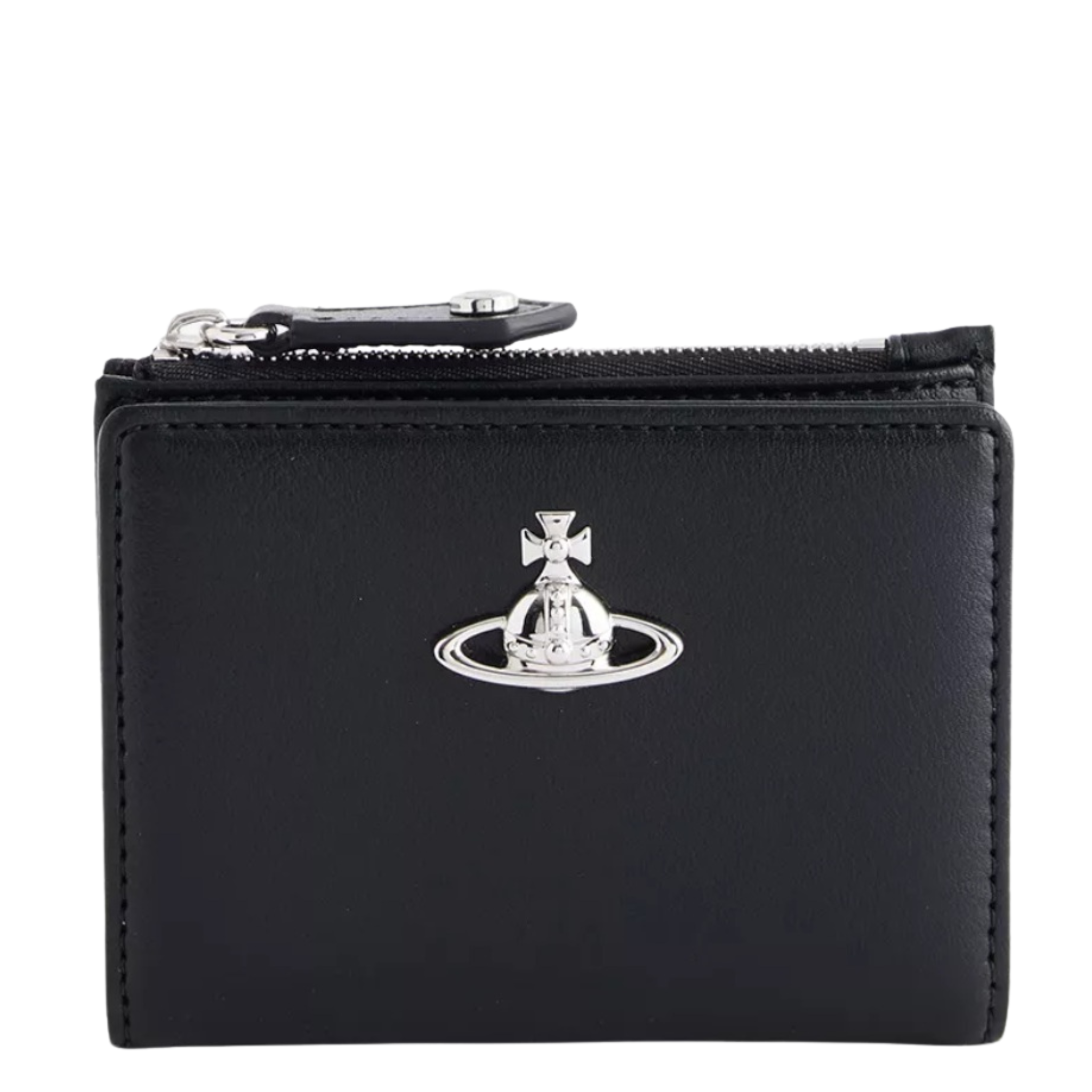 Womens Vivienne Westwood Black Smooth Slim Flap Card Holder