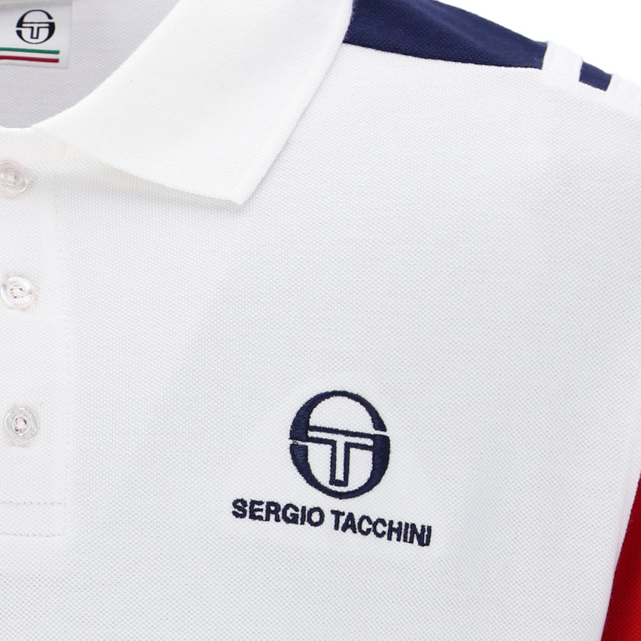 Mens Sergio Tacchini White/Adrenaline Rush Drive S/s Polo