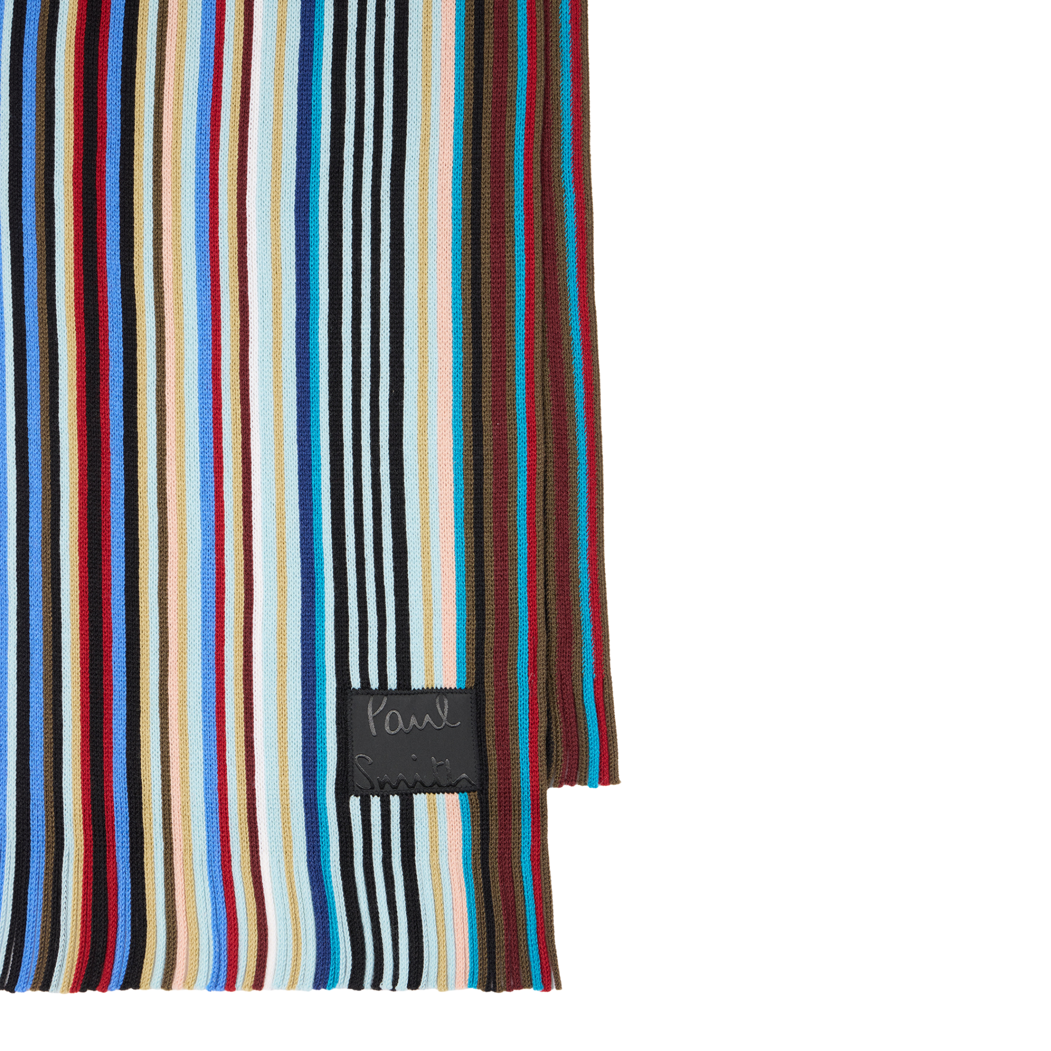 Mens Paul Smith Light Blue Multi Iver Stripe Scarf