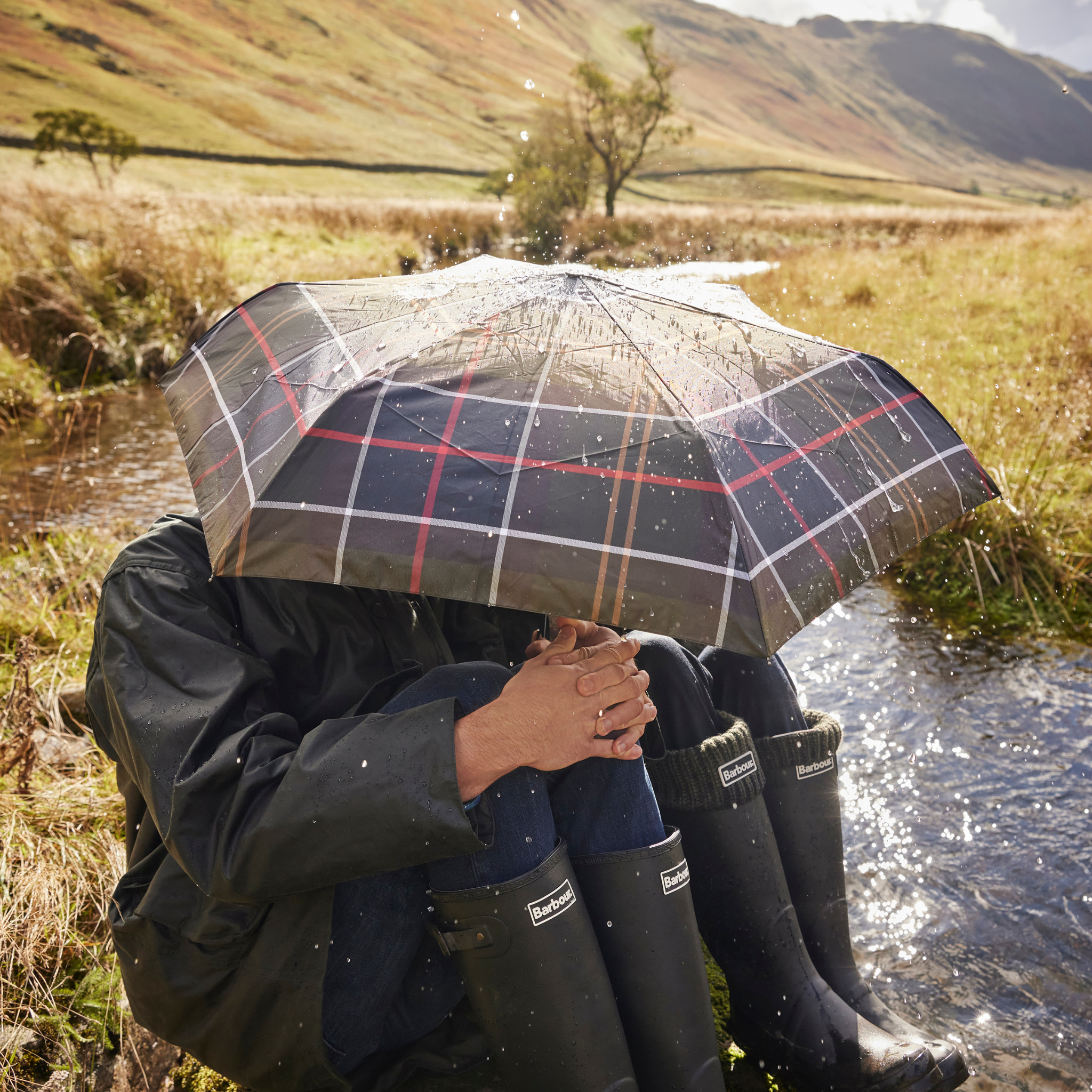 Barbour Classic Tartan Full Length Umbrella