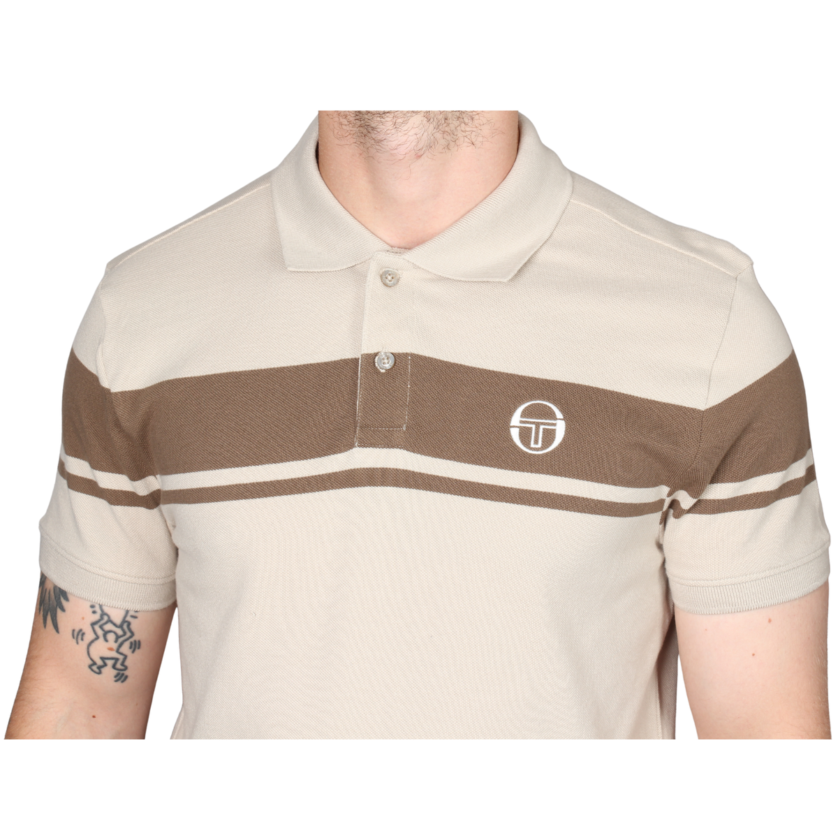 Mens Sergio Tacchini Peyote/Shitake/Gardenia Young Line S/s Polo