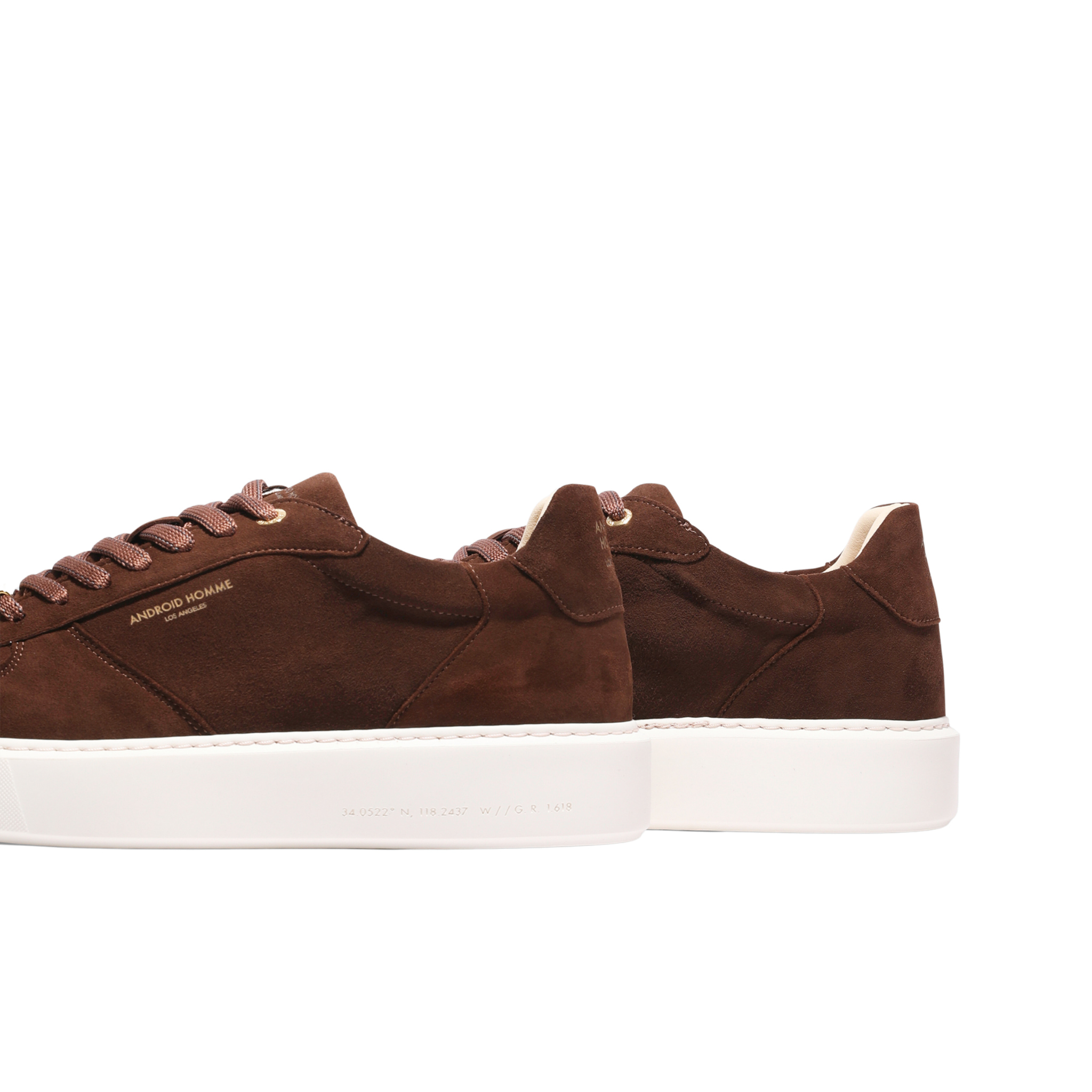 Mens Android Homme Dark Chocolate Manhattan Suede Trainers