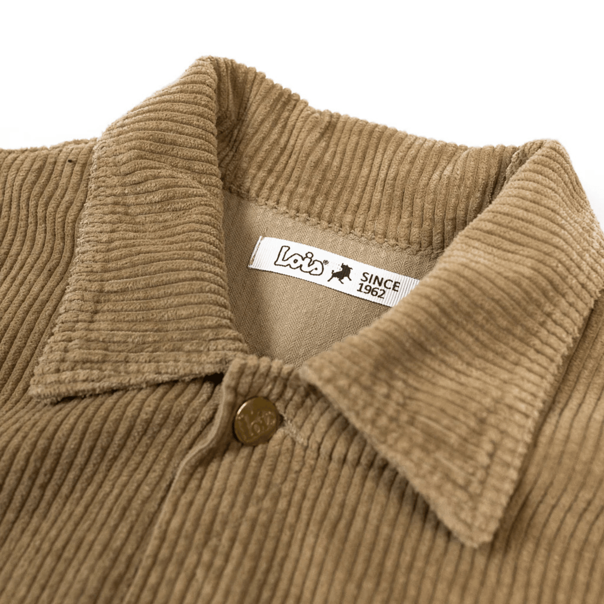 Mens Lois Dark Sand Tejana Jumbo Cord Trucker Jacket