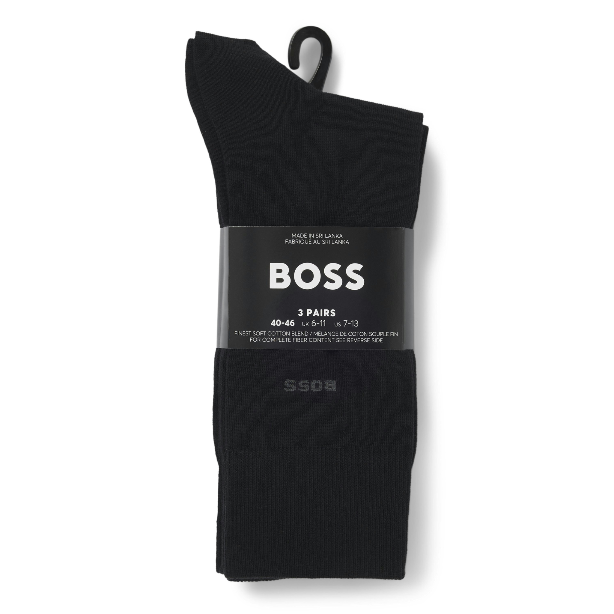 Mens BOSS Black 3PK RS Uni CC Socks