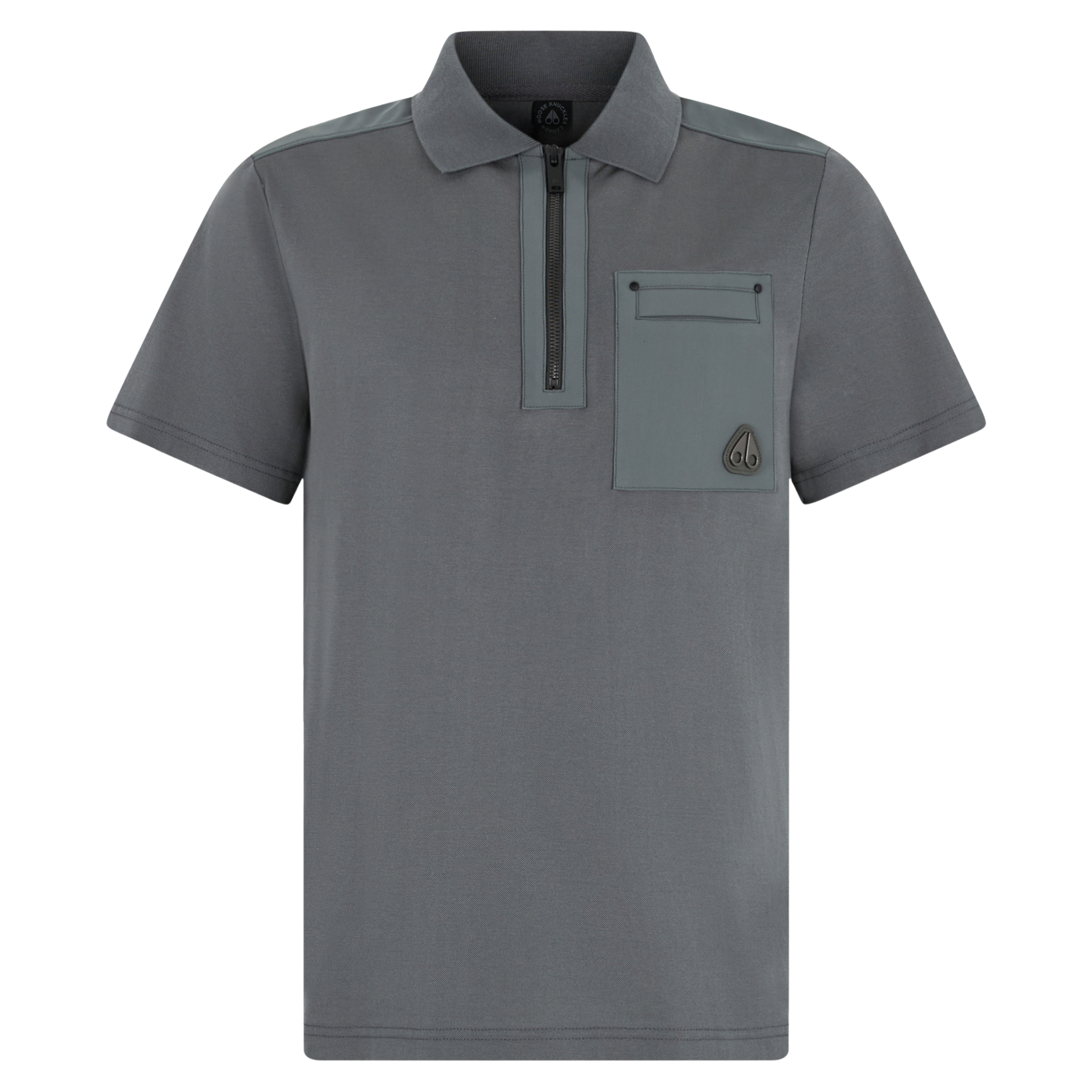 Mens Moose Knuckles Cement Dalon S/s Polo Shirt