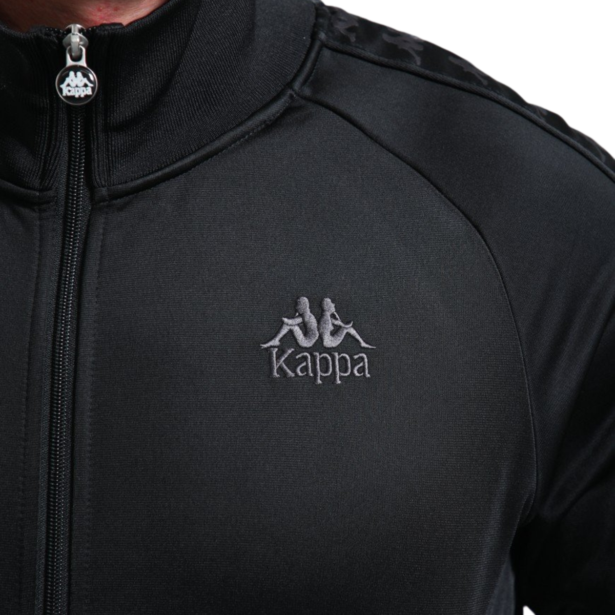 Mens Kappa Black/Grey Coal Banda Lyman Track Top