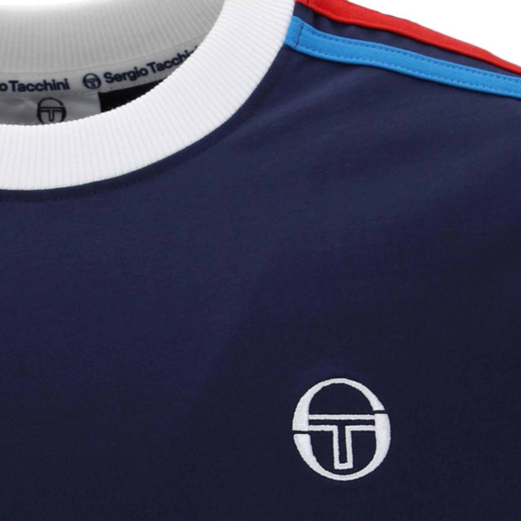 Mens Sergio Tacchini Maritime Blue/White Triste S/s T Shirt
