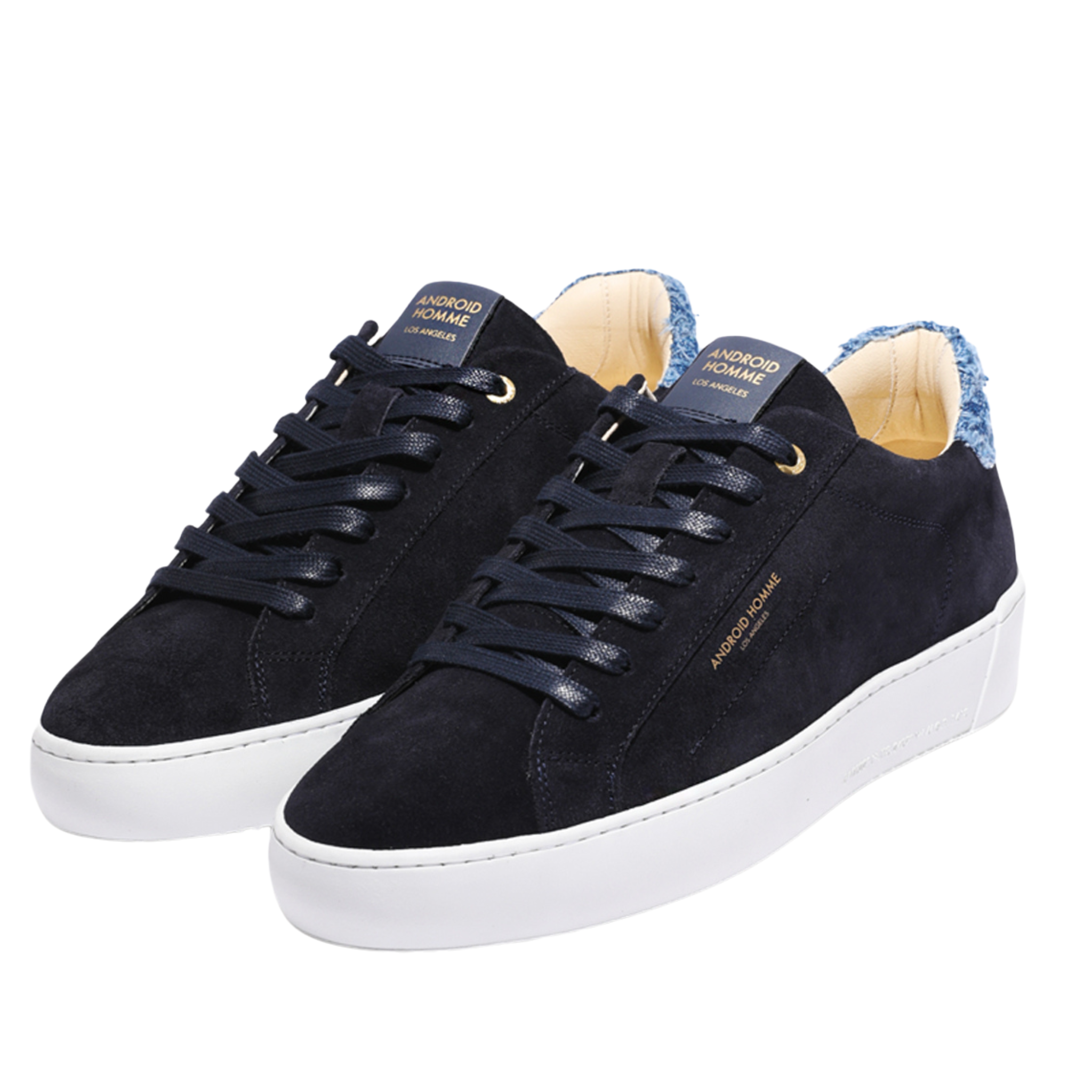 Mens Android Homme Navy/Blue Denim Zuma Suede Trainers