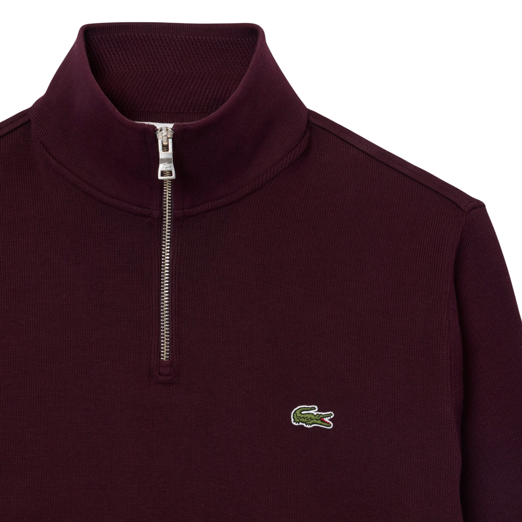 Mens Lacoste Oxblood Branded Half Zip Sweatshirt
