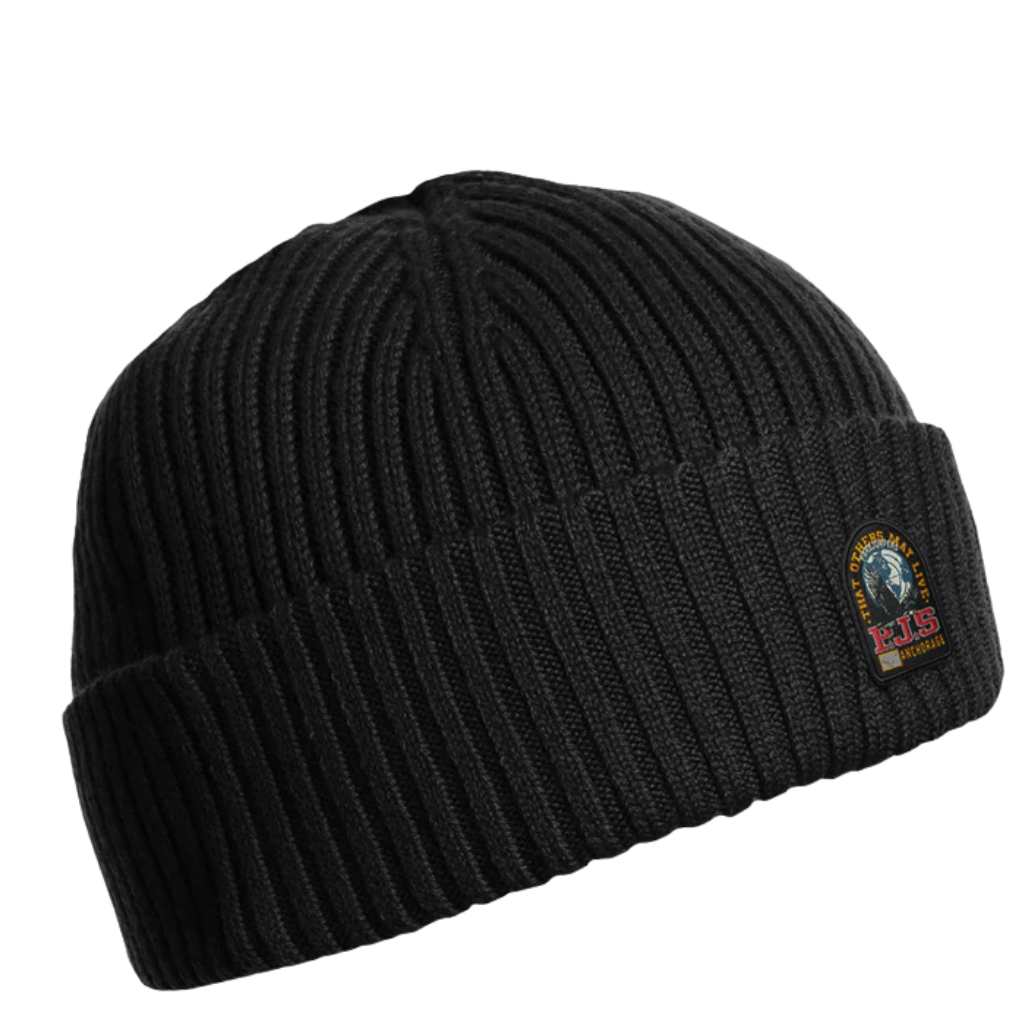 Mens Parajumpers Black Knitted Beanie Hat