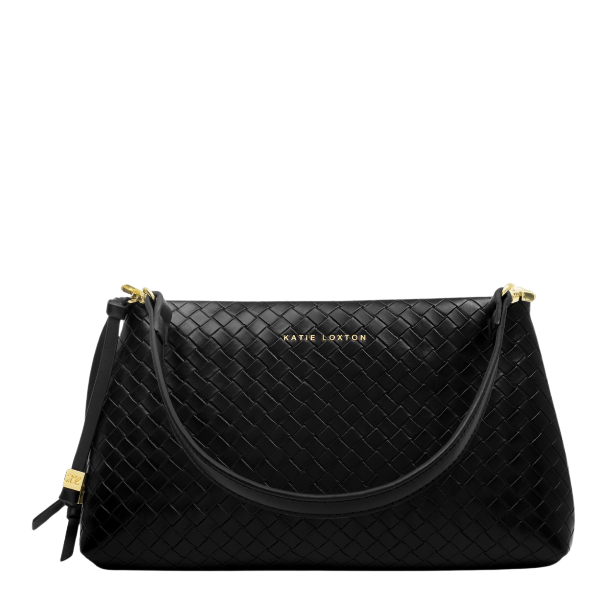 Womens Katie Loxton Black Woven Nova Small Shoulder Bag