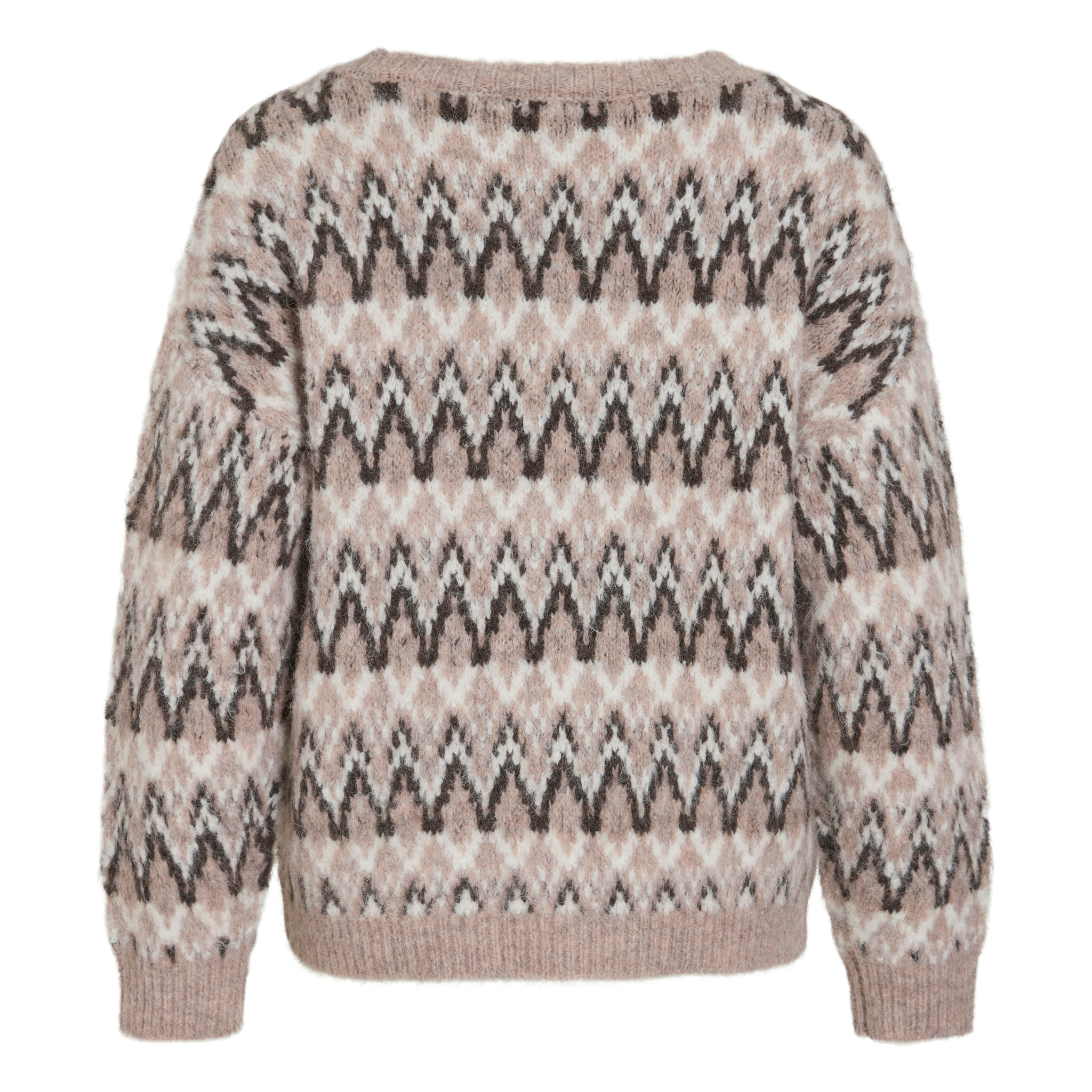 Womens Vila Natural/Falcon Vimargi Jacquard Knit