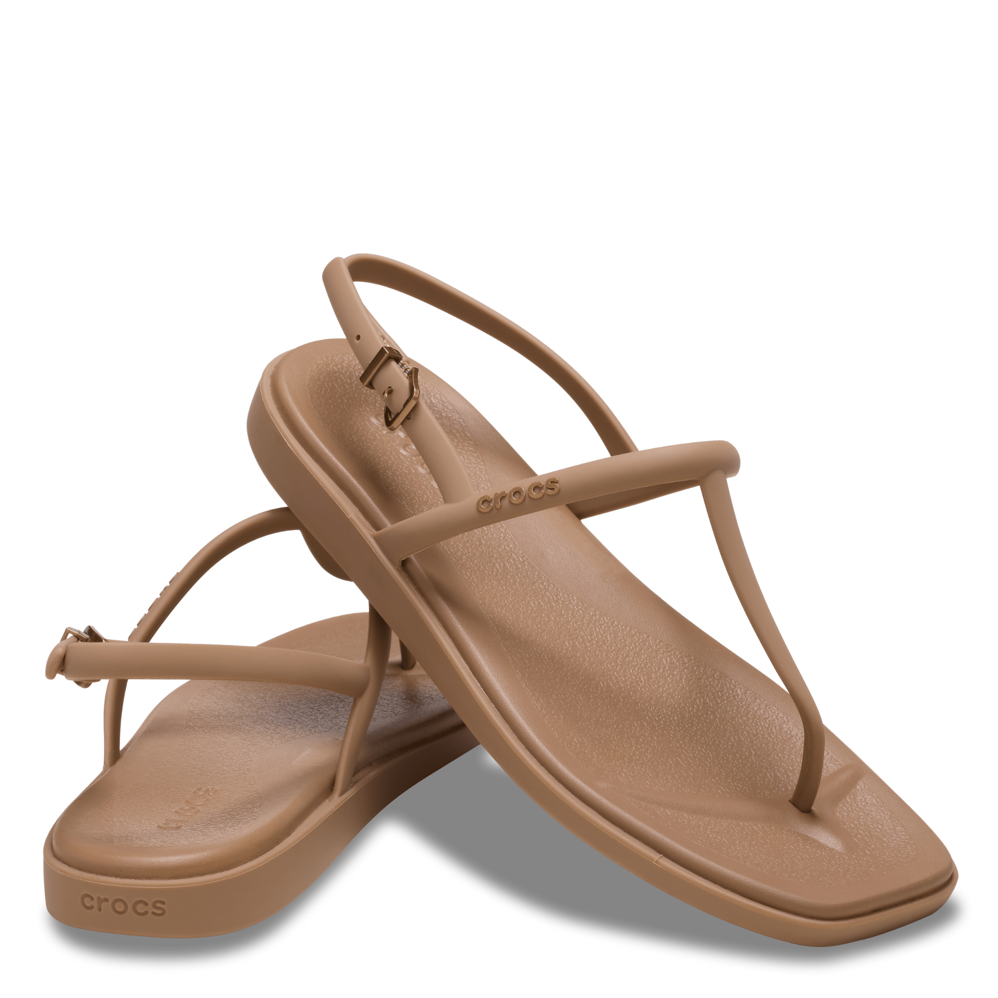 Womens Crocs Milk Chocolate Miami Thong Flip Sandals