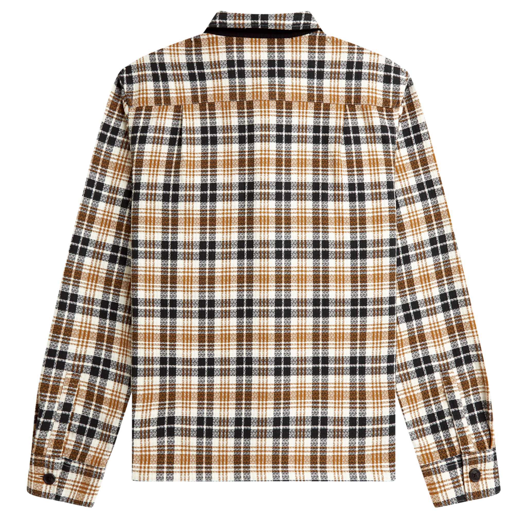 Mens Fred Perry Ecru Textured Check Overshirt