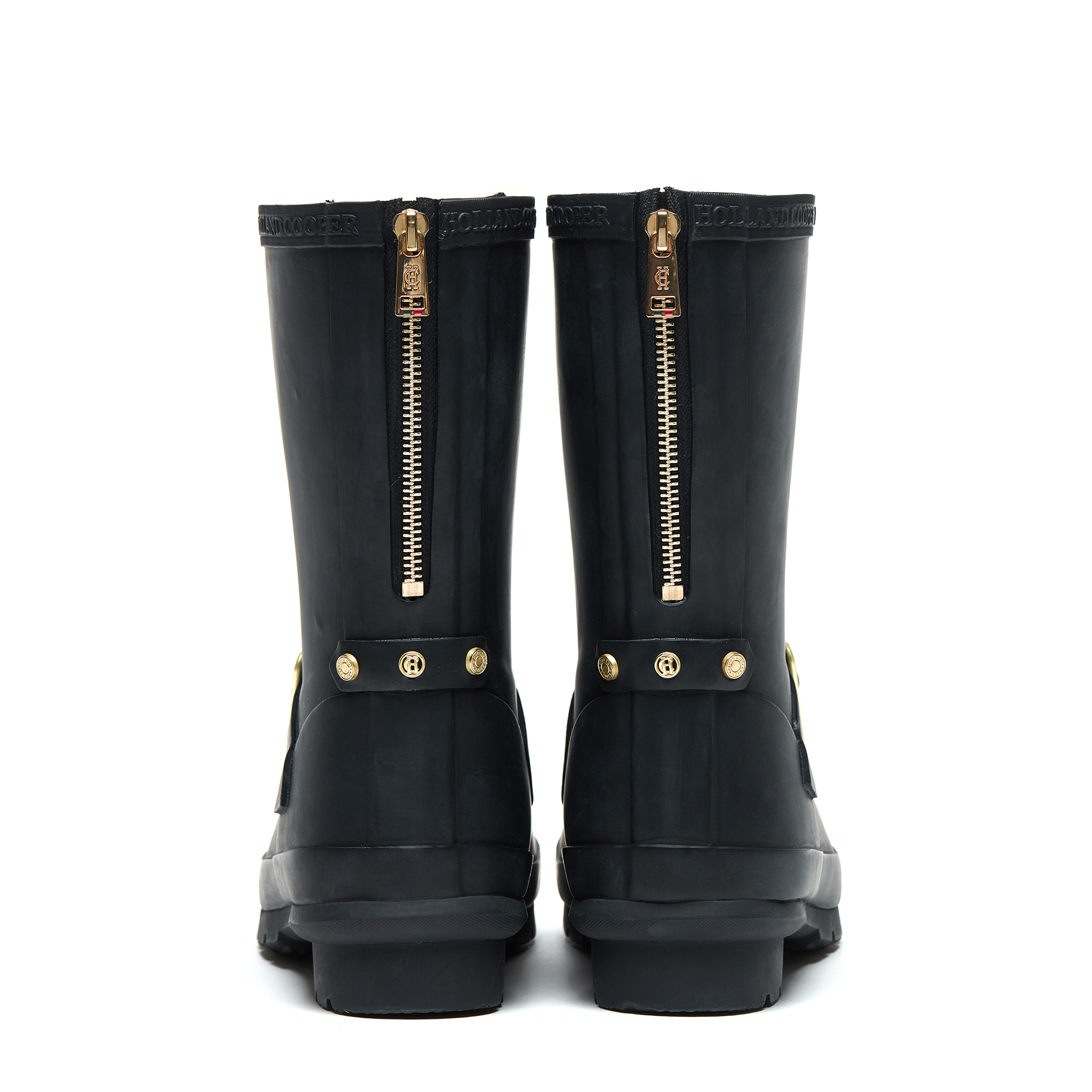 Womens Holland Cooper Matte Black Sherpa Lined Chelsea Wellington Boots