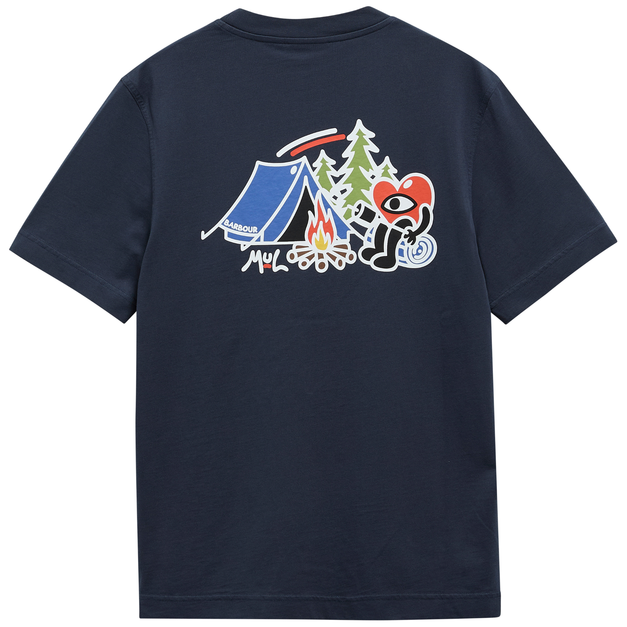 Mens Barbour x Mul Navy Camping S/s T Shirt