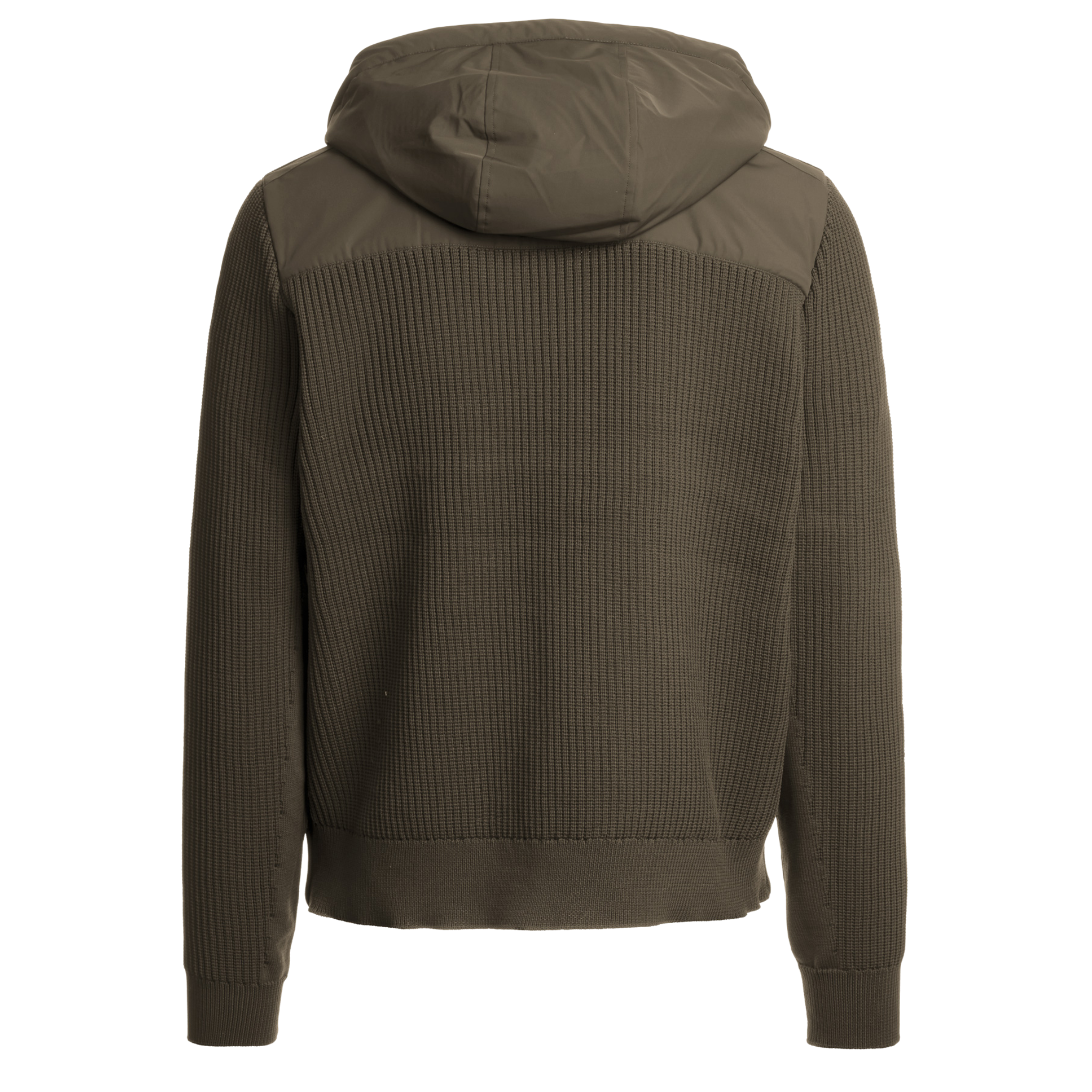 Mens Parajumpers Olive Grey Willard Tech Knit Hybrid Hood Jacket