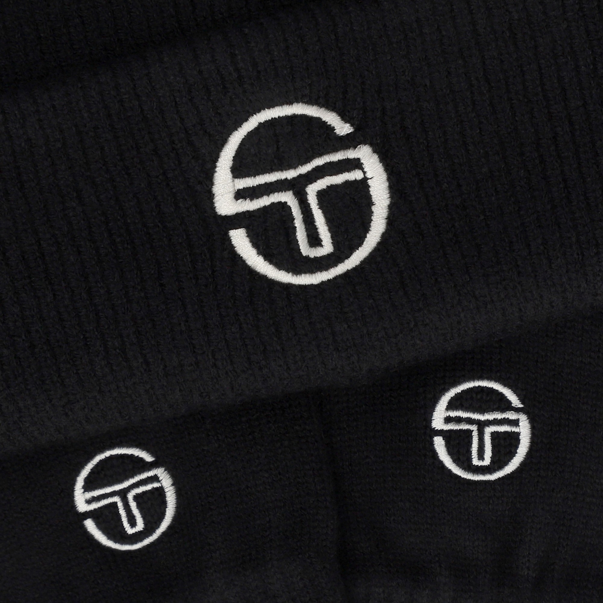 Mens Sergio Tacchini Black Carrera Beanie & Gloves Set