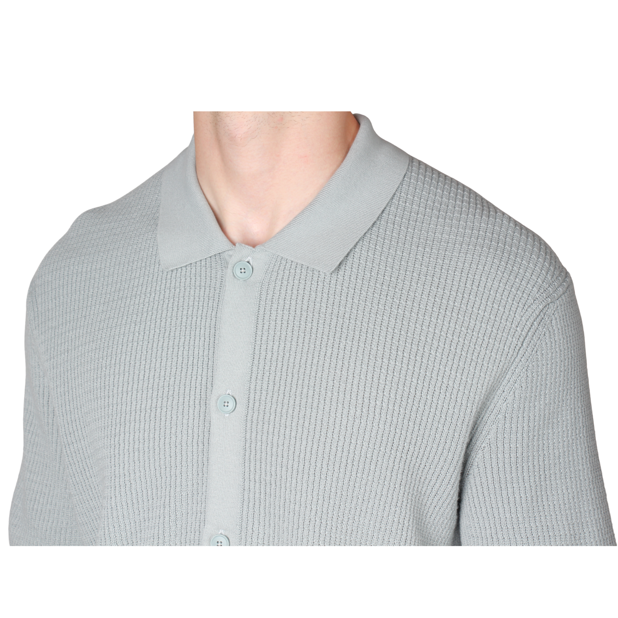 Mens BOSS Open Grey Akepalo Knitted S/s Shirt