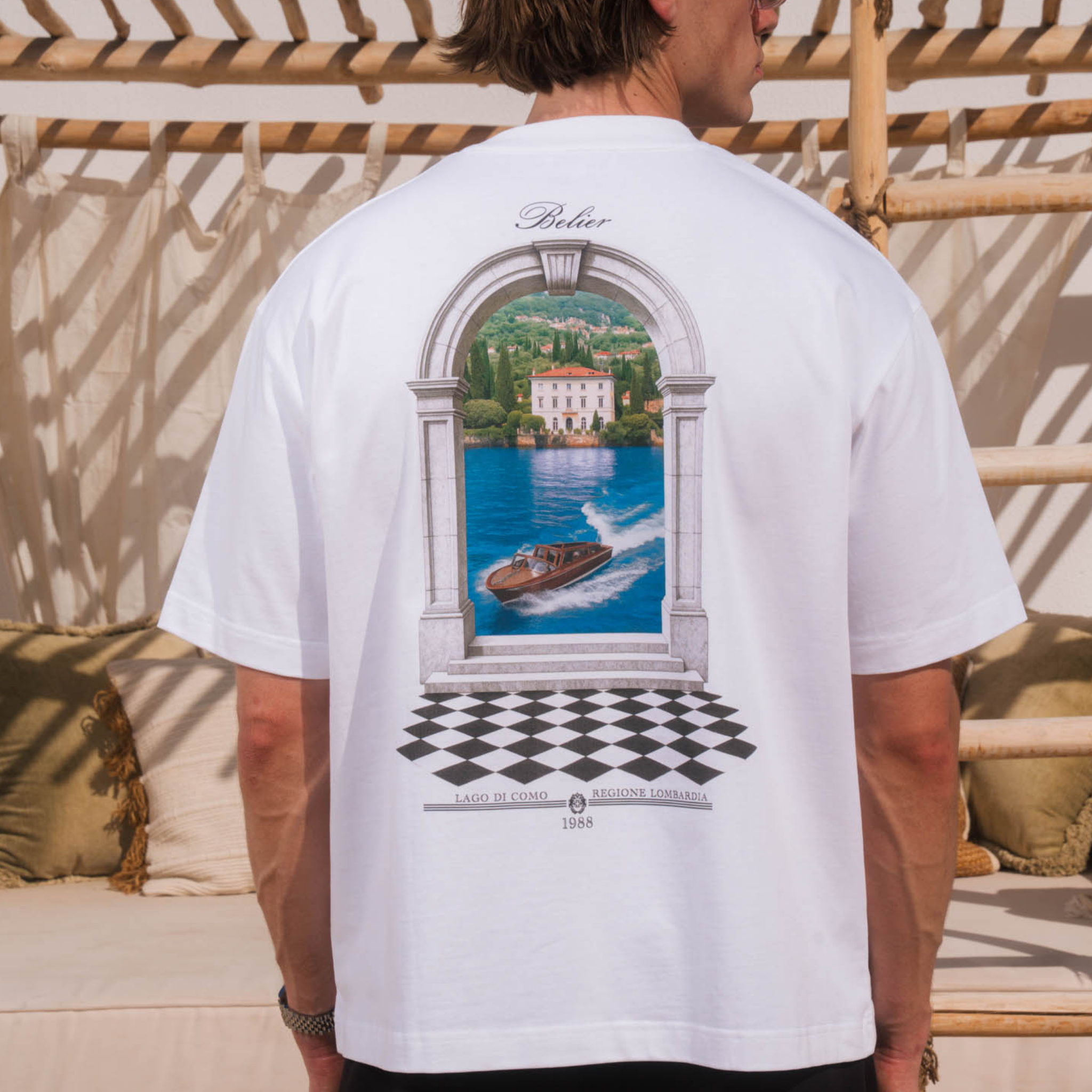Mens Belier White Como Arch Graphic S/s T Shirt