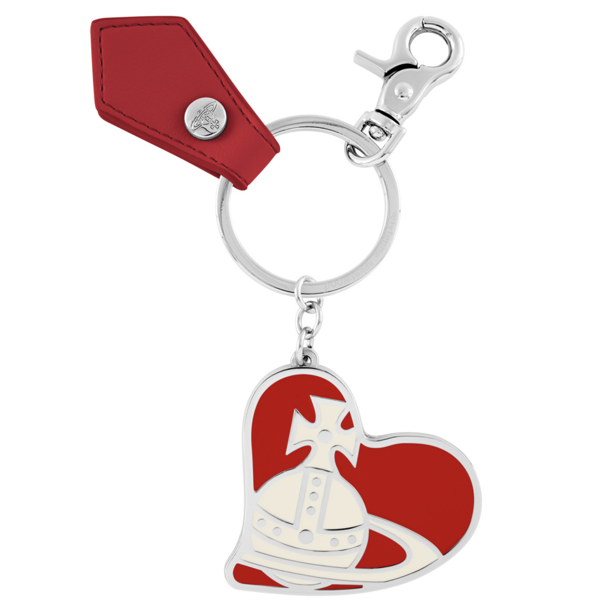 Womens Vivienne Westwood Red Smooth Orb Heart Keyring